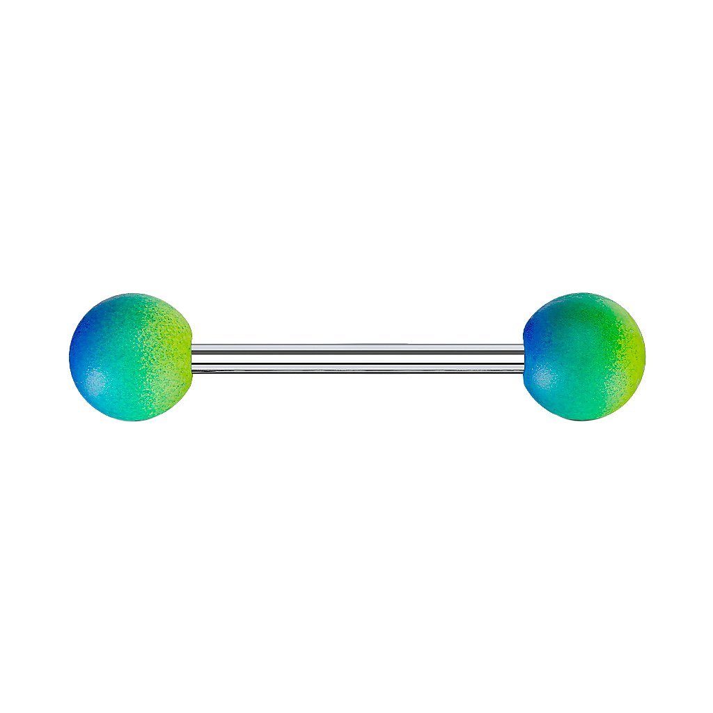 Taffstyle Piercing-Set Zungenpiercing Intim Brust Ohr Kugel Regenbogen, Piercingfaktor Barbell Stab Stecker Intim Brust Oral Ohr Tragus Helix Blau - Grün