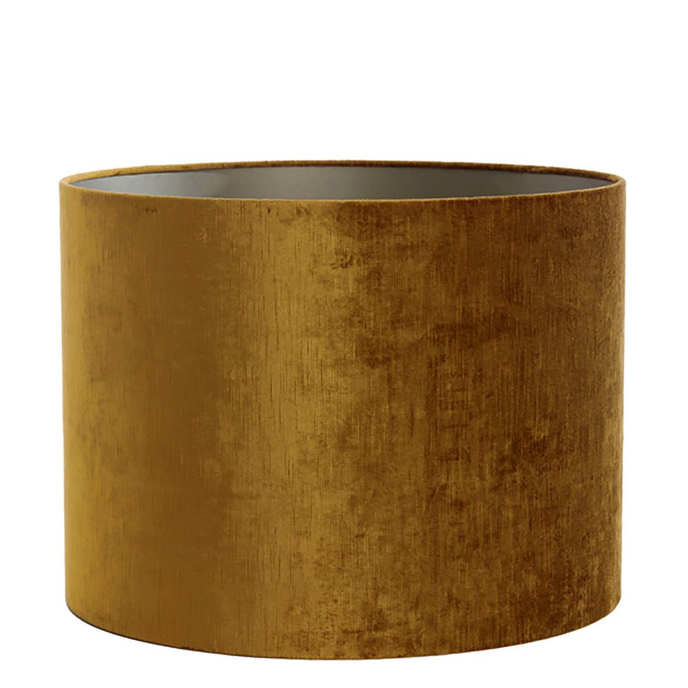 Dirk Davids Leuchten GmbH Lampenschirm Lampenschirm Zylinder in Velours Gold für Tischleuchte 40-40-30cm, Hochwertiger Velours-Stoff
