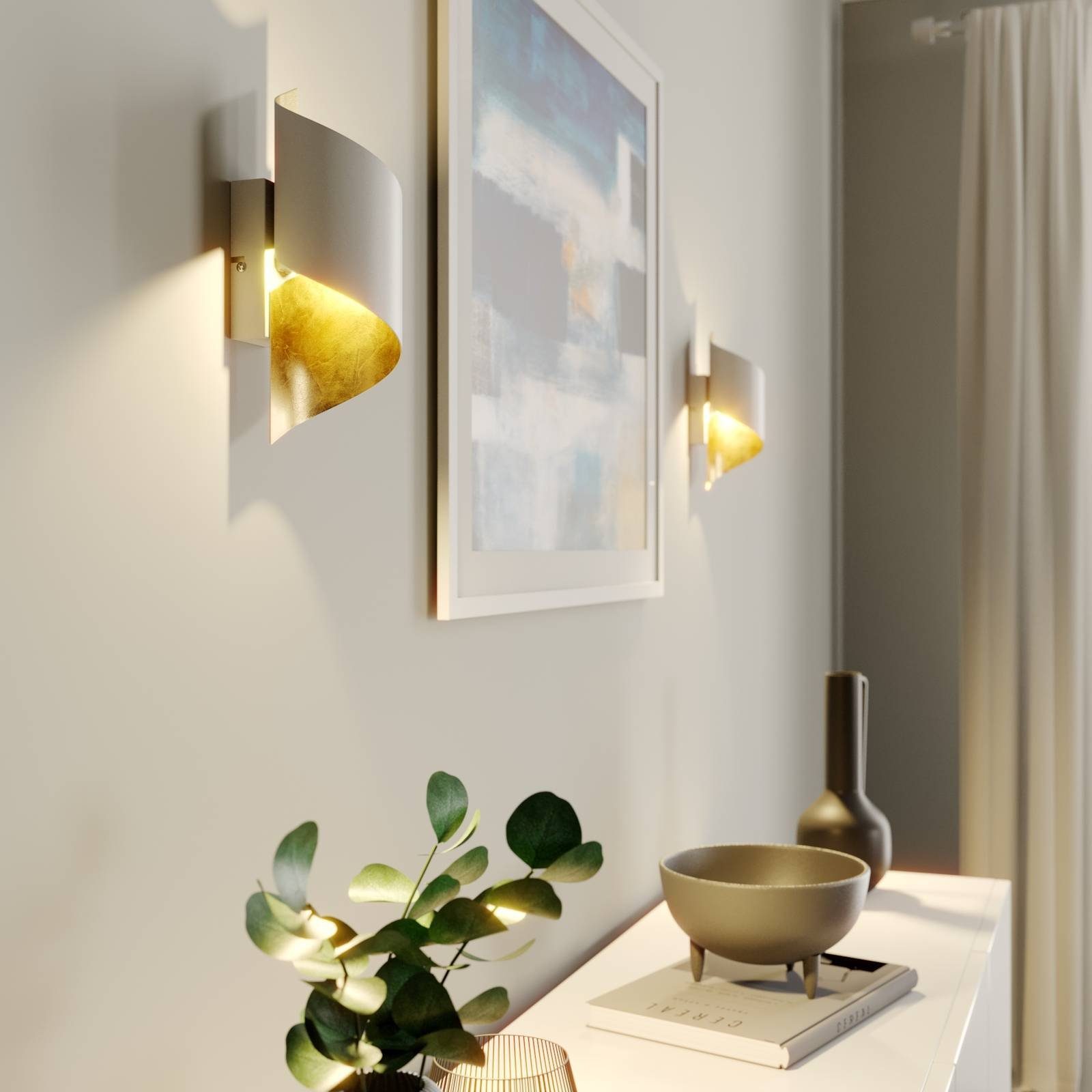 Lindby Wandleuchte Desirio, Metall, Weiß IP20, 1 x 3 W LED
