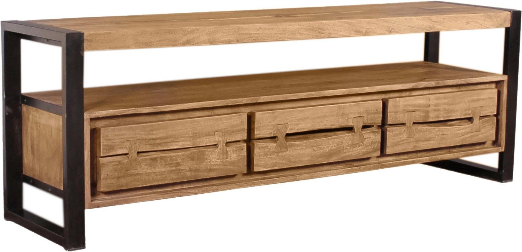 SIT Lowboard Live Edge, aus Akazienholz, mit markanten Baumkanten in der Front