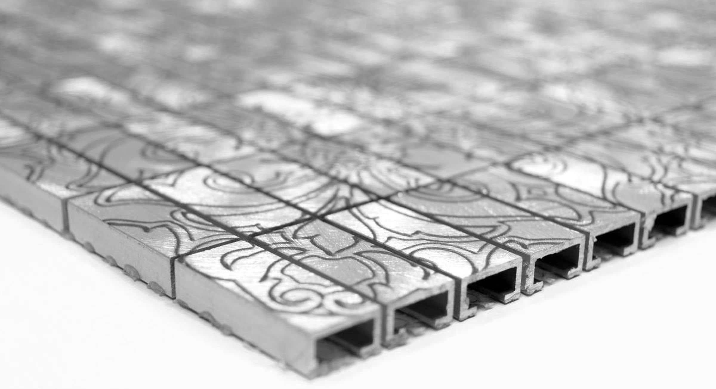 Mosani Mosaikfliesen silber Küchenrückwand Fliese Fliesenspiegel Mosaik Aluminium