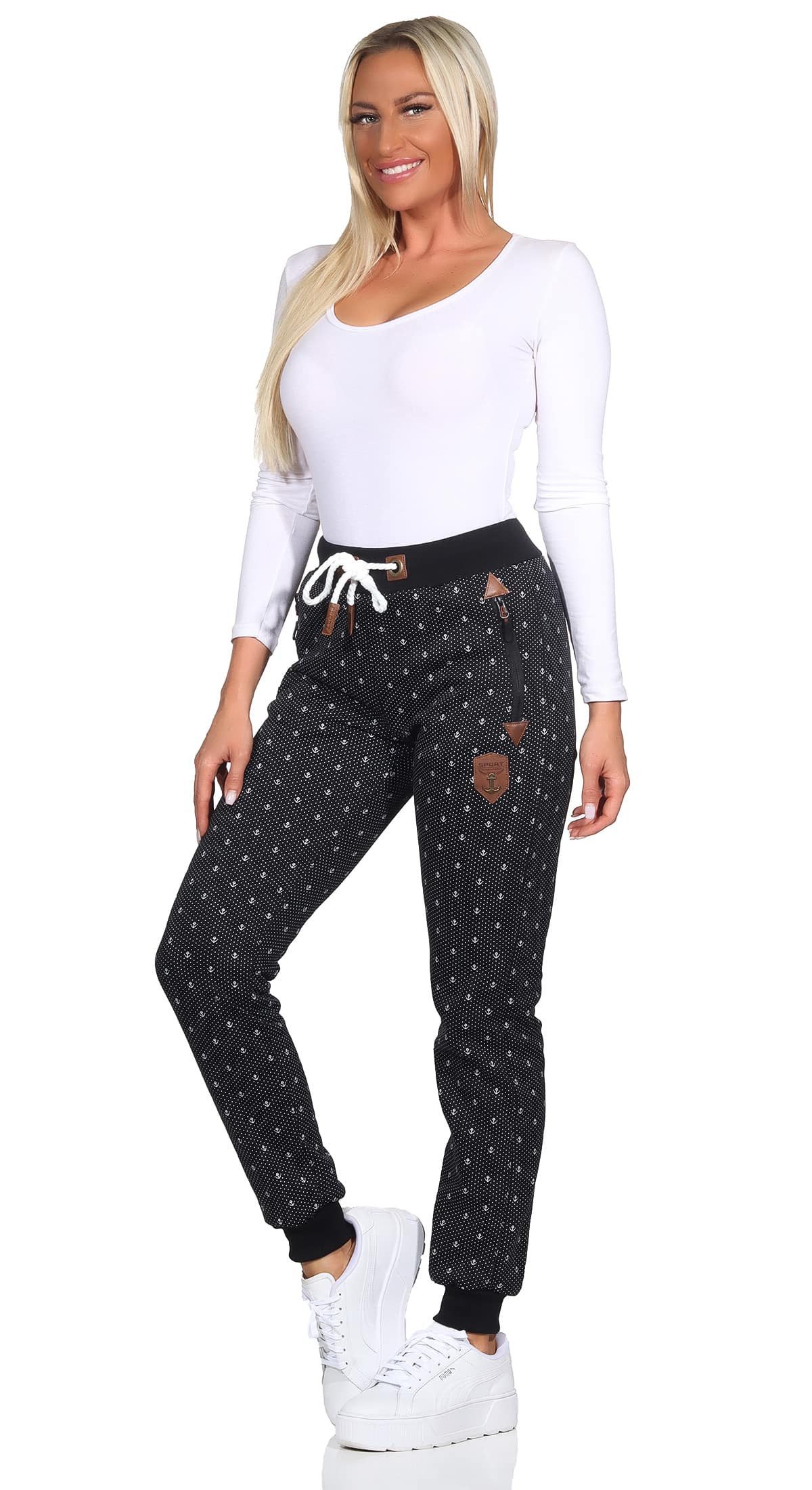 Aurela Damenmode Jogginghose Thermo Jogginghose Damen gefütterte Sporthose Anker Kordelzug Warmes Innenfleece, mit Gummibund & Kordelzug