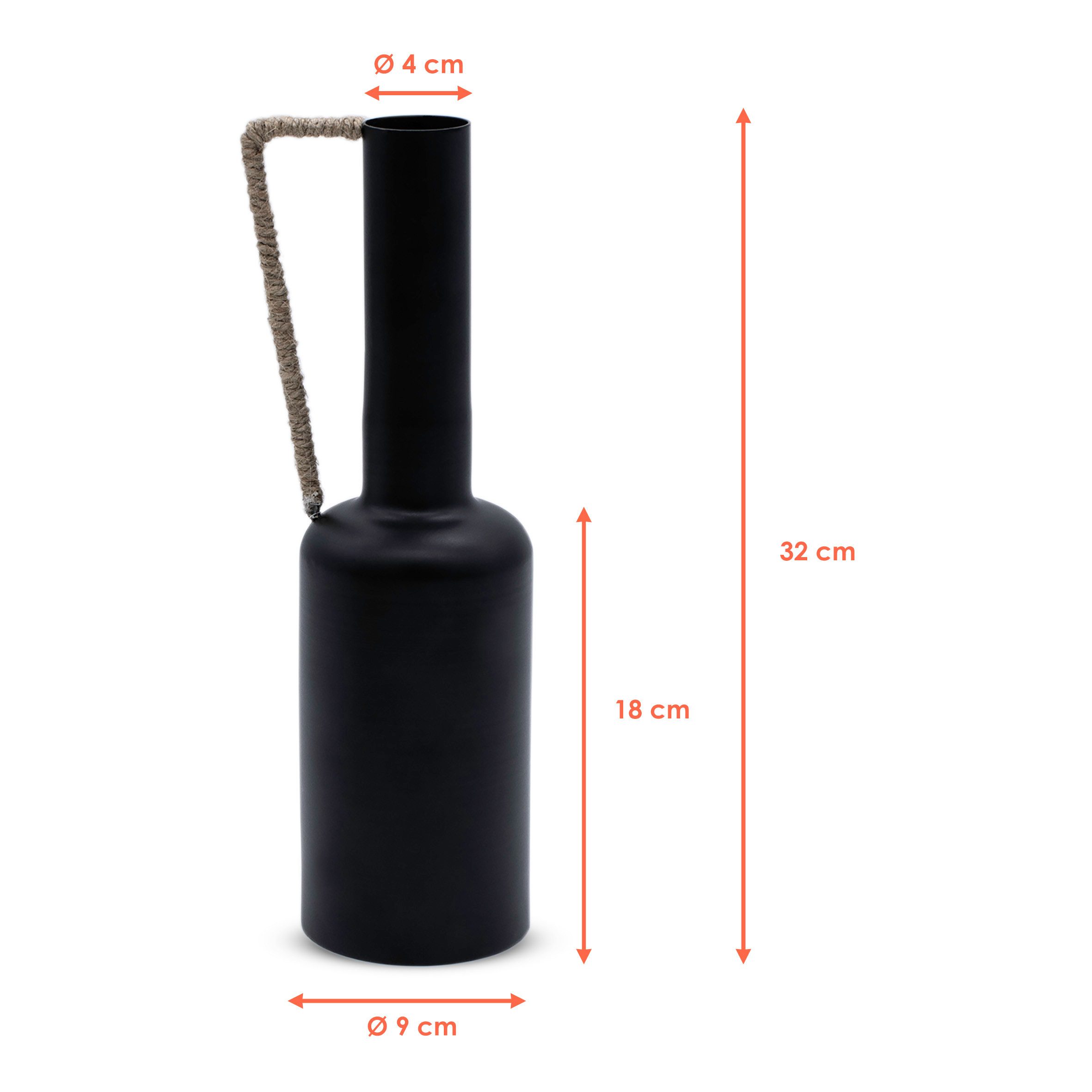 Spetebo Dekovase Metall Blumenvase AMANDA schwarz günstig online kaufen