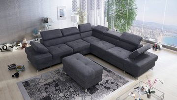 Möbel für Dich Ecksofa Galaxy Max, mit Stoff-und Farbauswahl, Schlaffunktion, Bettkasten