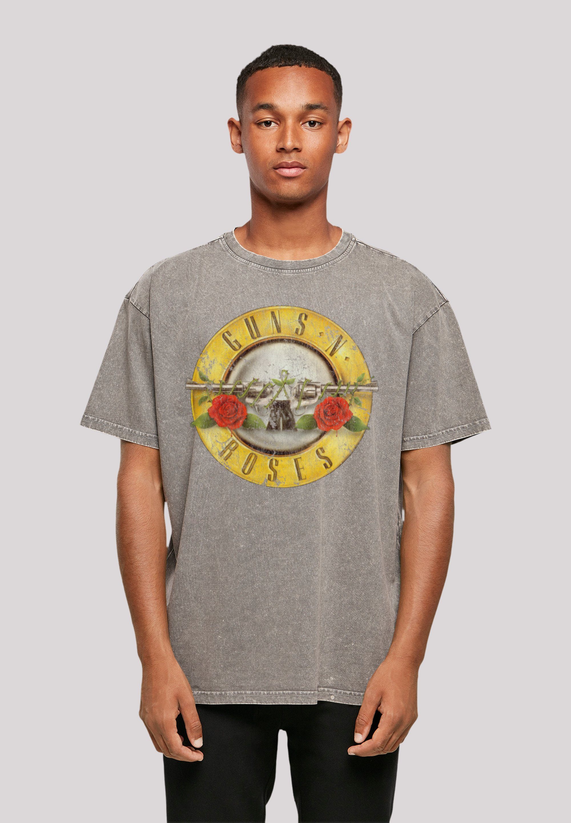 F4NT4STIC T-Shirt Guns 'n' Roses Vintage Classic Logo Black Print Asphalt