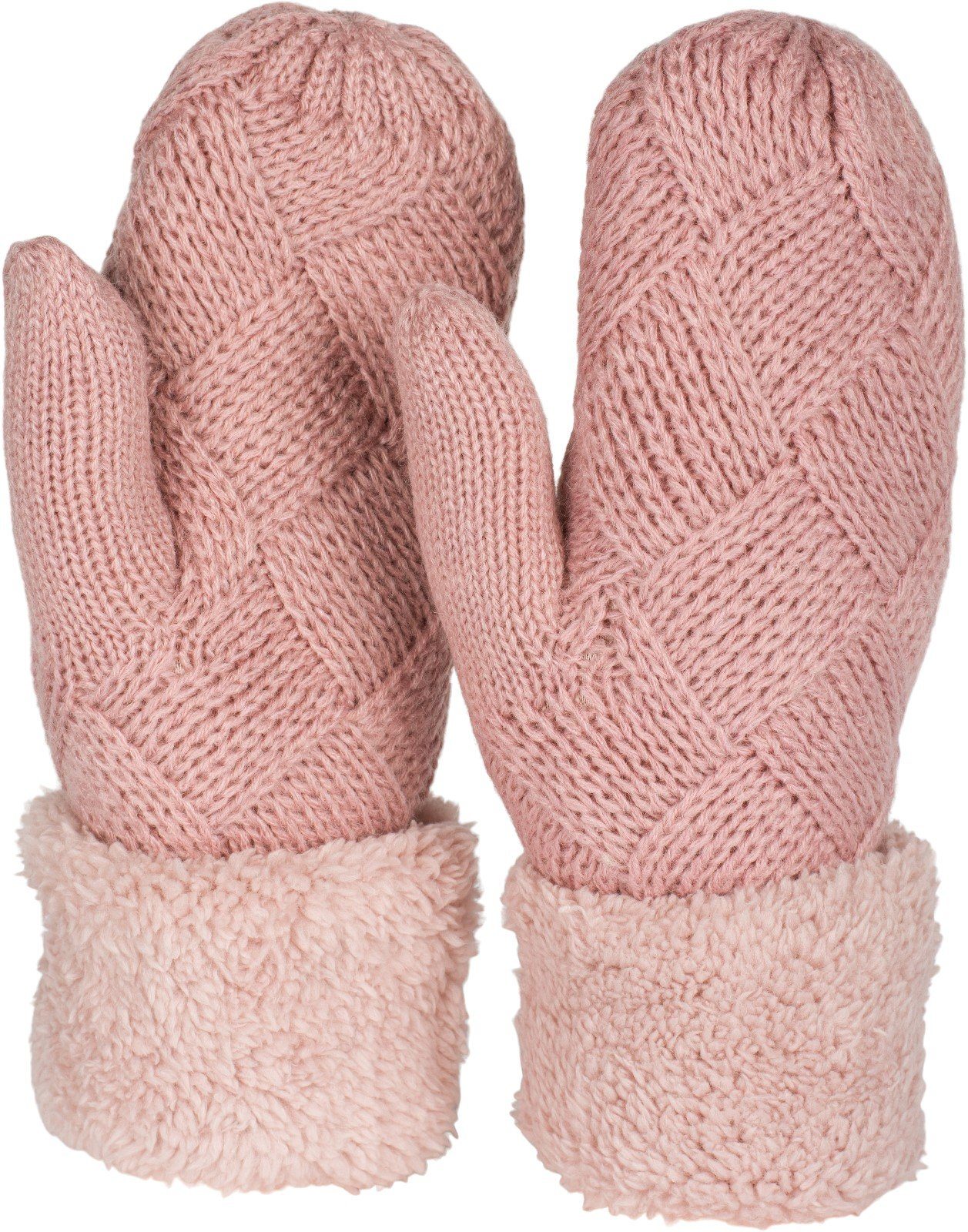 styleBREAKER Fäustlinge Strickhandschuhe Fäustlinge mit Rauten günstig online kaufen