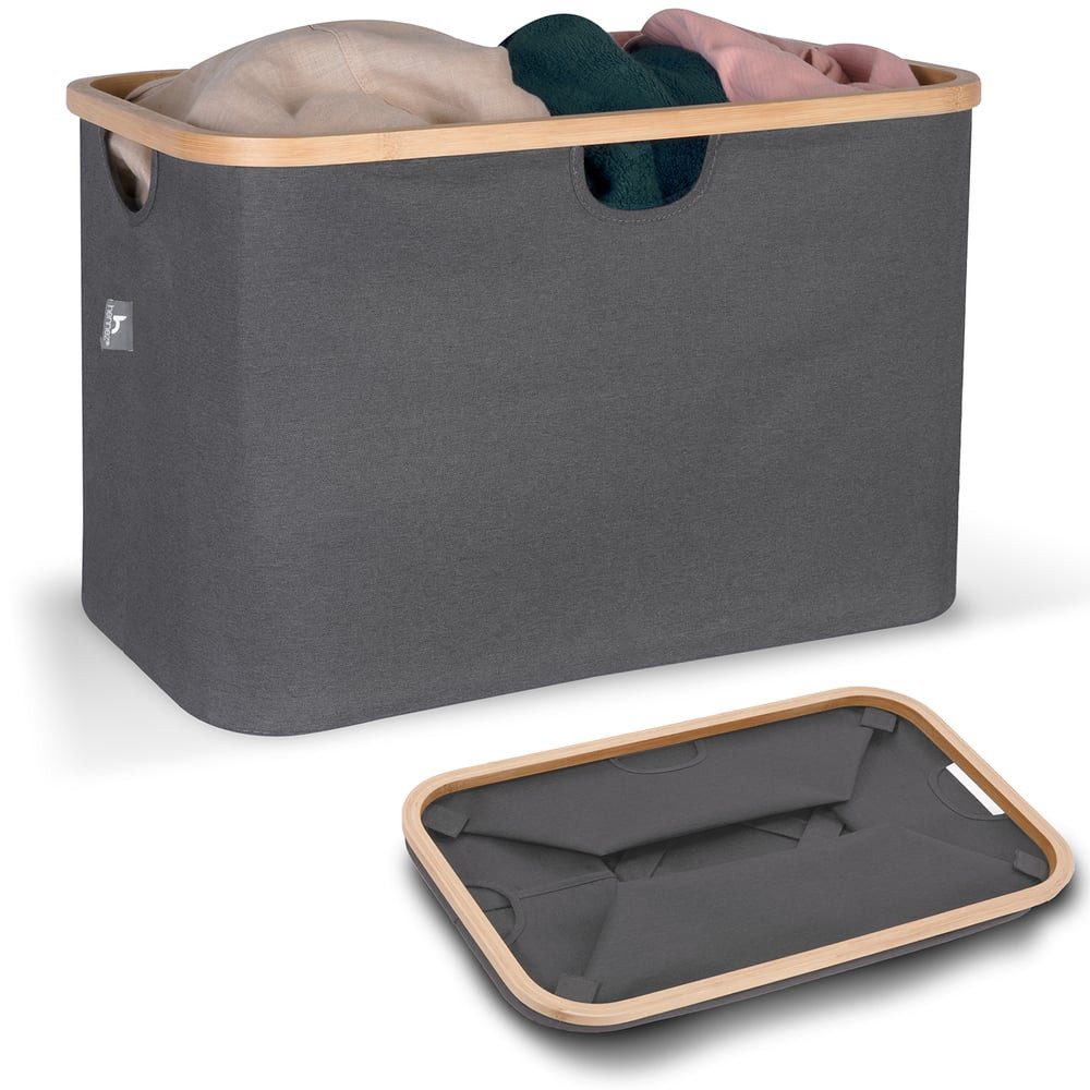 HENNEZ Wäschekorb Faltbarer Wäschekorb Grau 60L günstig online kaufen