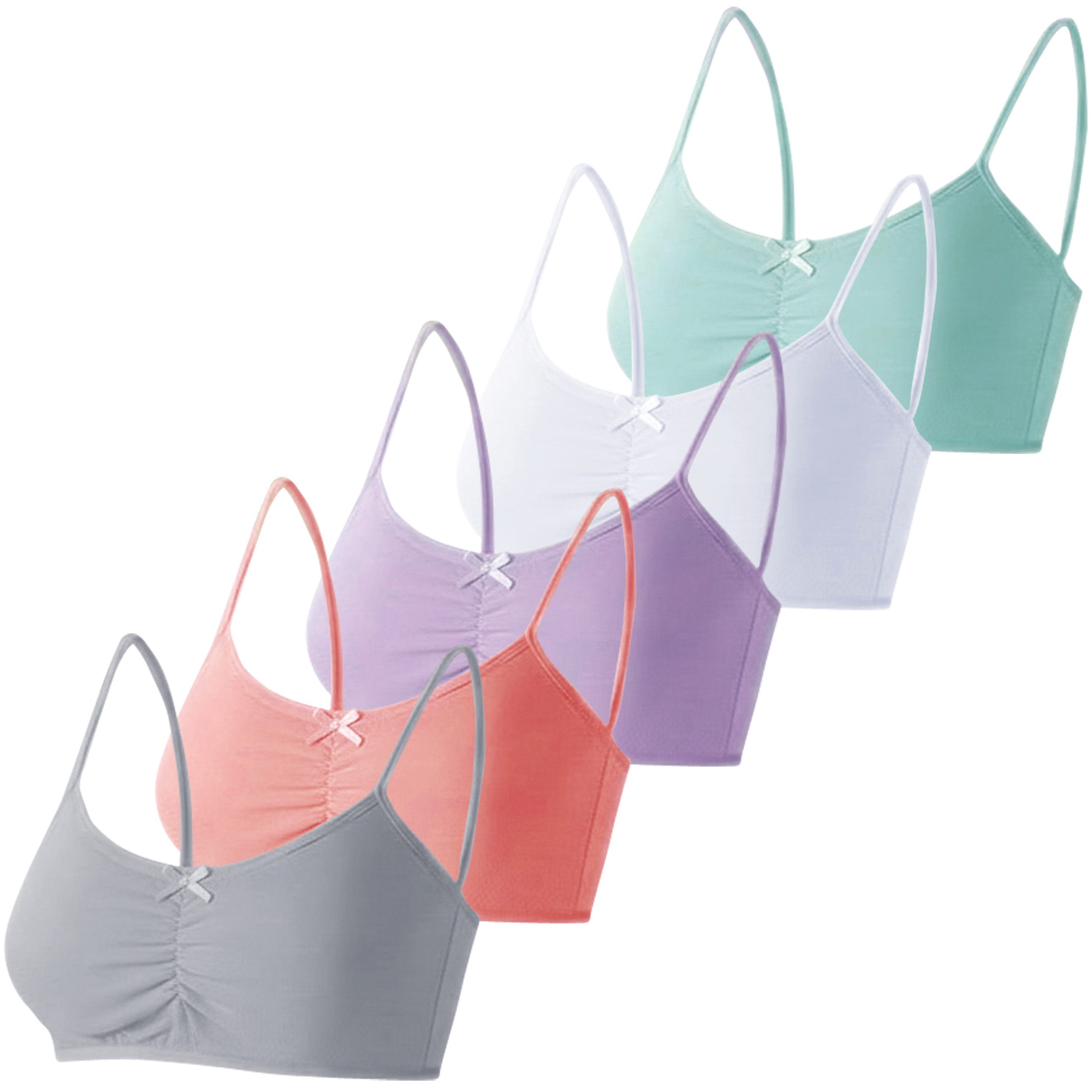 LOREZA Bustier 5 Mädchen BH Baumwolle Bügellos 10-17 Jahre 140-182 (Set, 5-tlg., 5er-Pack)