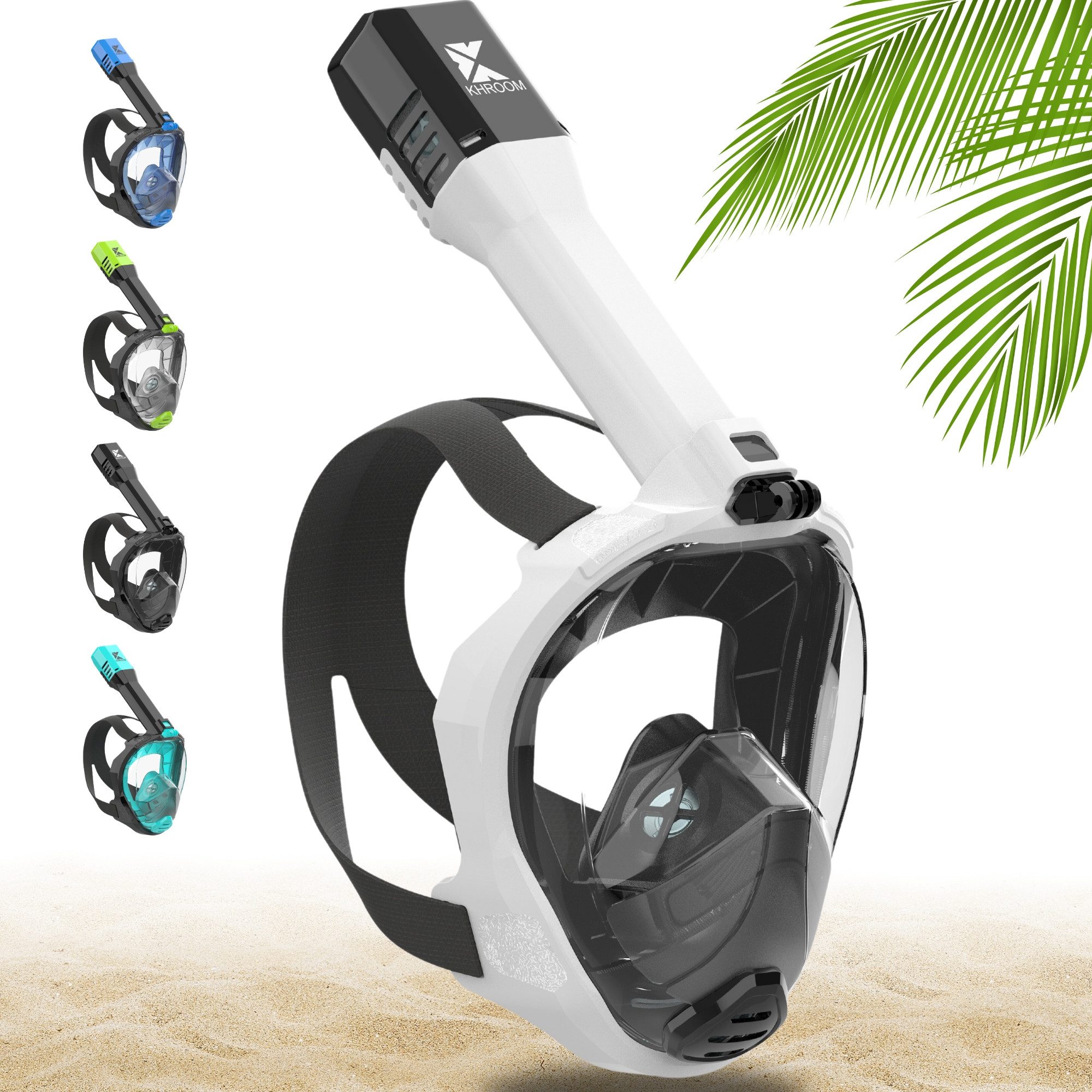 Khroom Schnorchel Schnorchelmaske Erwachsene Tauchermaske Vollgesichtsmaske Schnorcheln (geprüfte CO₂ Sicherheit, Vollgesichtsmaske Tauchmaske), Seaview Pro