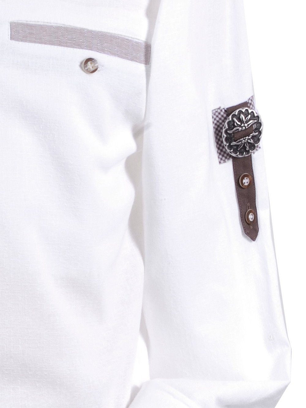 Langarm Weiß Trachtenhemd Moschen-Bayern Kurzarm Trachtenhemd + Herrenhemd - zur Lederhose Wiesn-Hemd mit Edelweiß Herren