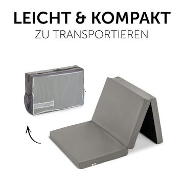 Hauck Baby-Reisebett Sleeper 60 x 120 cm - Grey, Reisebett Matratze 60x120 cm - Matratze für Baby Reisebett mit Tasche