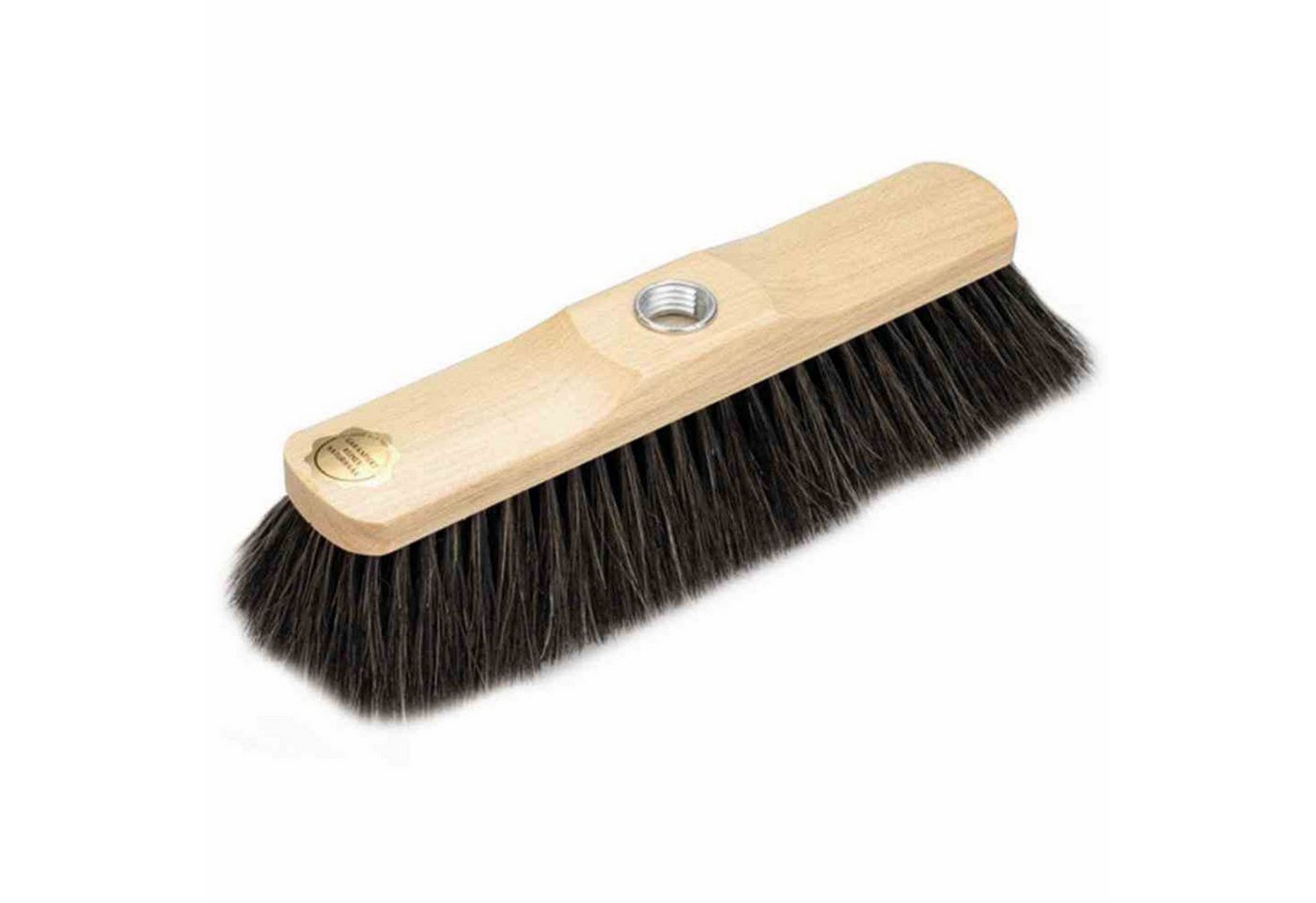 BÜMAG Straßenbesen Zimmerbesen Naturhaar naturfarben 29 cm weißer Bart, lackiert