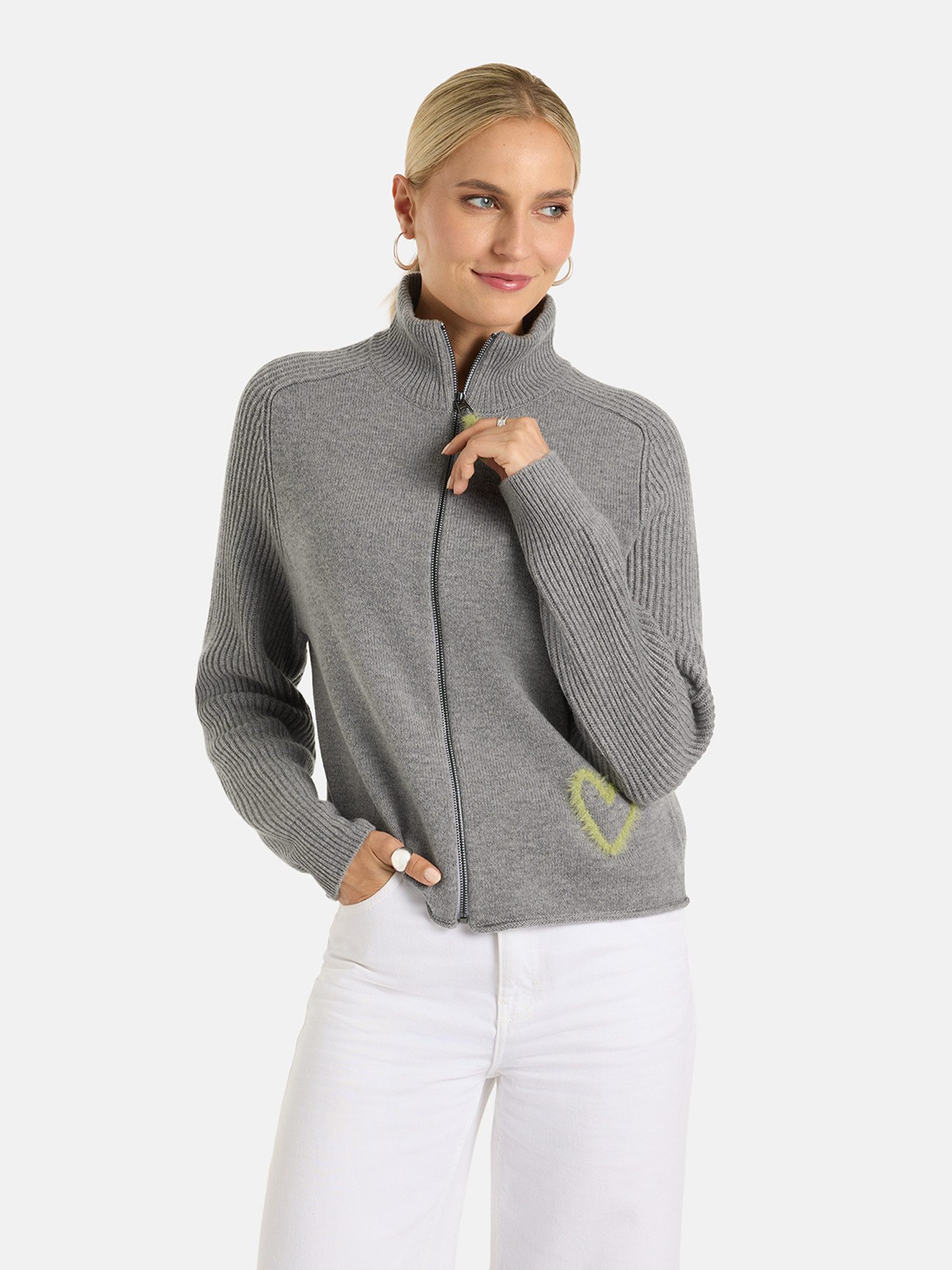 Lieblingsstück Strickjacke AmbreL mit Kaschmir, Stehkragen
