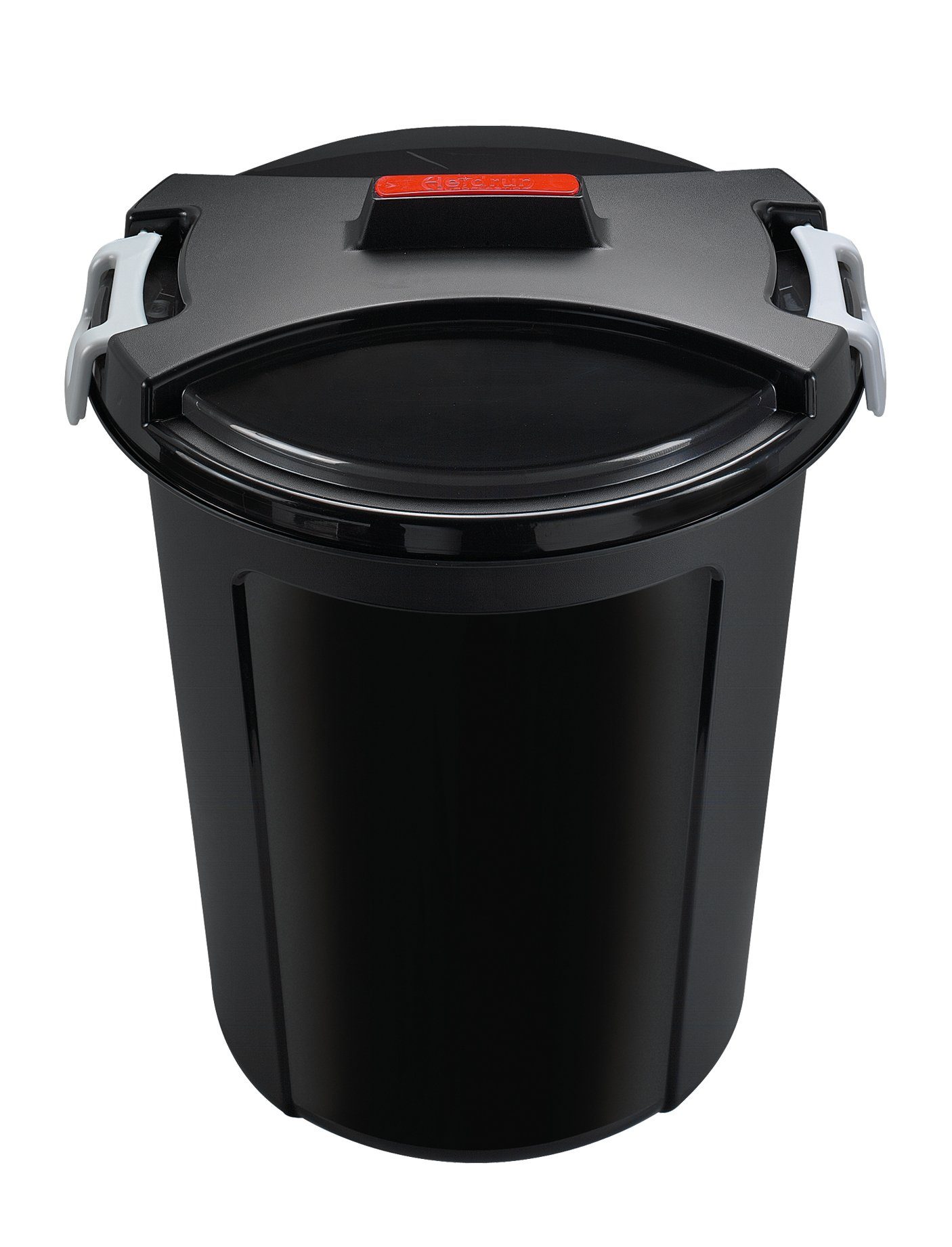 Heidrun Mülleimer Tonne mit Deckel 46l schwarz Verschlussdeckel 48x55cm