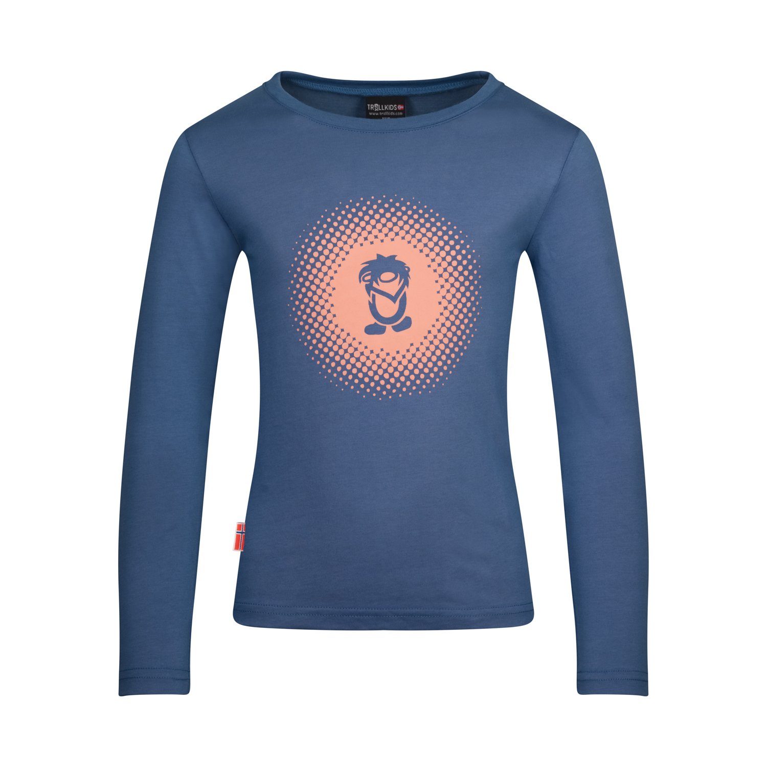 TROLLKIDS Longsleeve Pointillism Lotusblau/Koralle