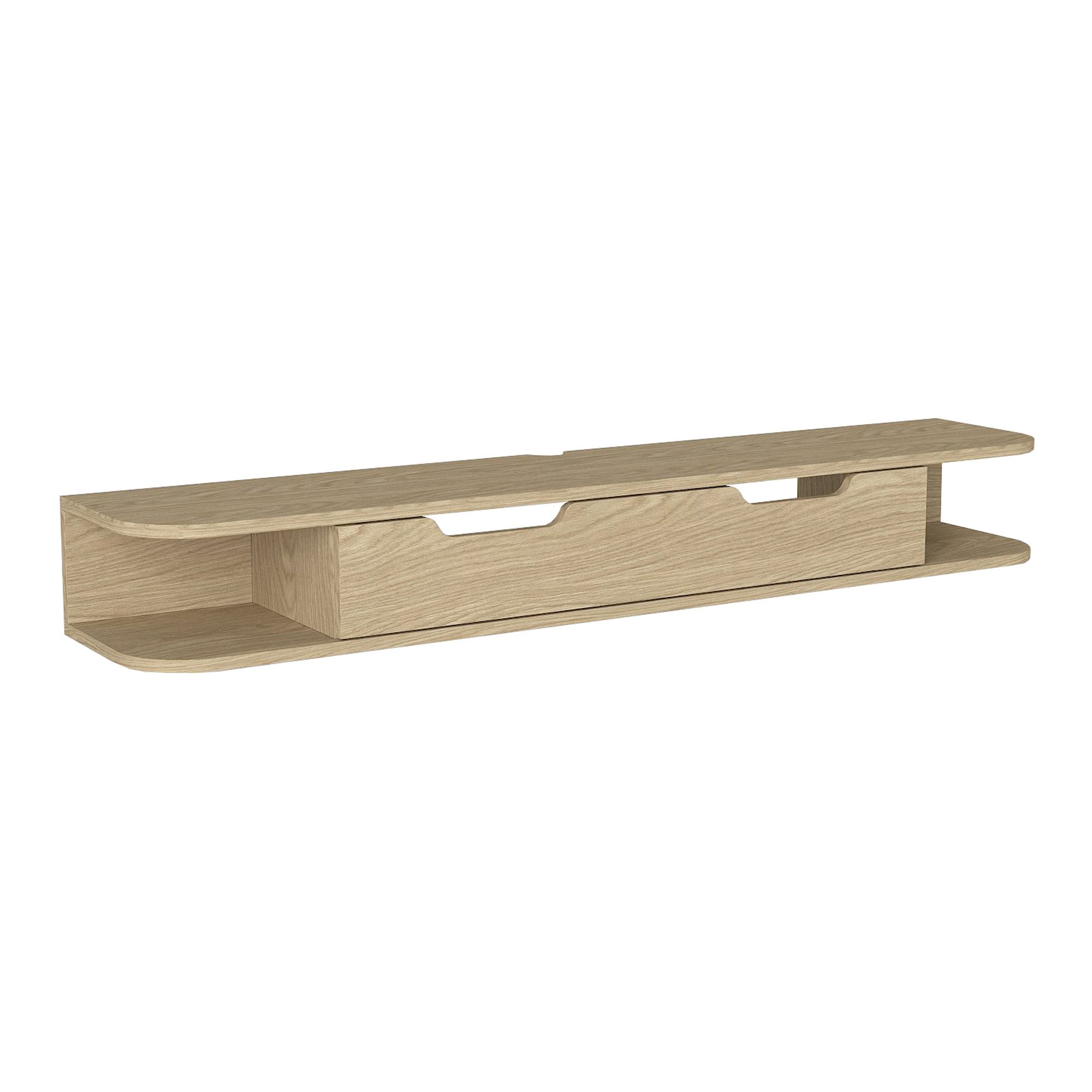 en.casa TV-Board, »Karjali« 150x30x19 cm Klappfach und 2 offene Fächer Eicheoptik