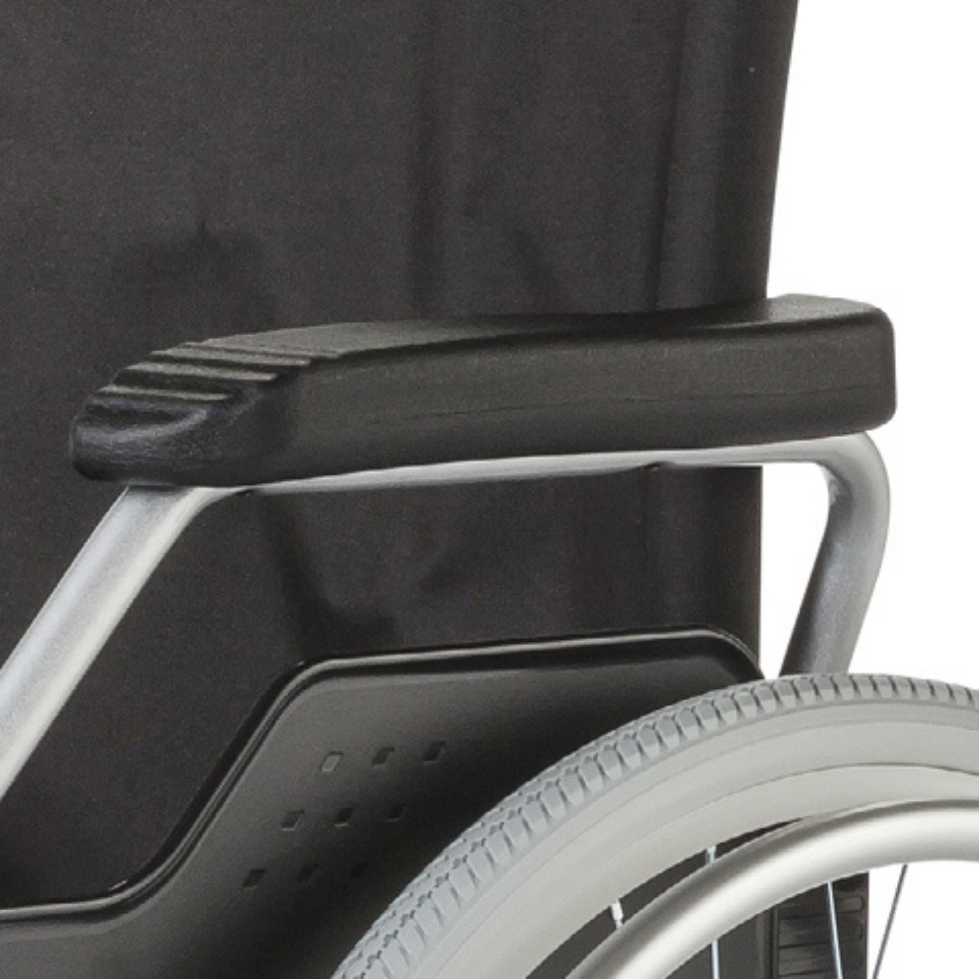 Meyra Rollstuhl Faltrollstuhl Meyra Budget 9.050 - Farbe Silber - belastbar bis 120 kg, mit Trommelbremse, Sitzbreite 46 cm
