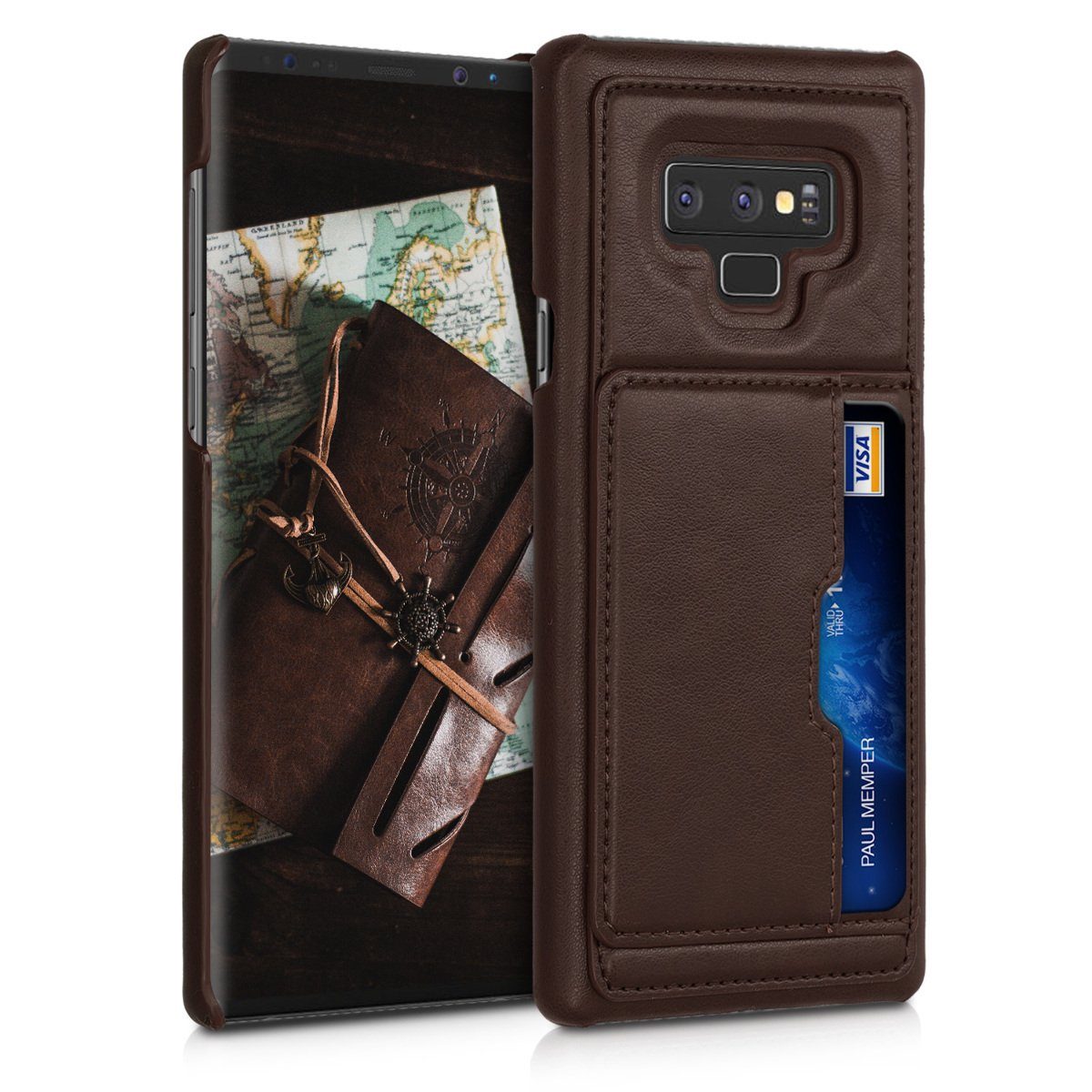 kwmobile Handyhülle, Hülle für Samsung Galaxy Note 9 - mit Kartenfach und  Ständer - Kunstleder Handy Cover