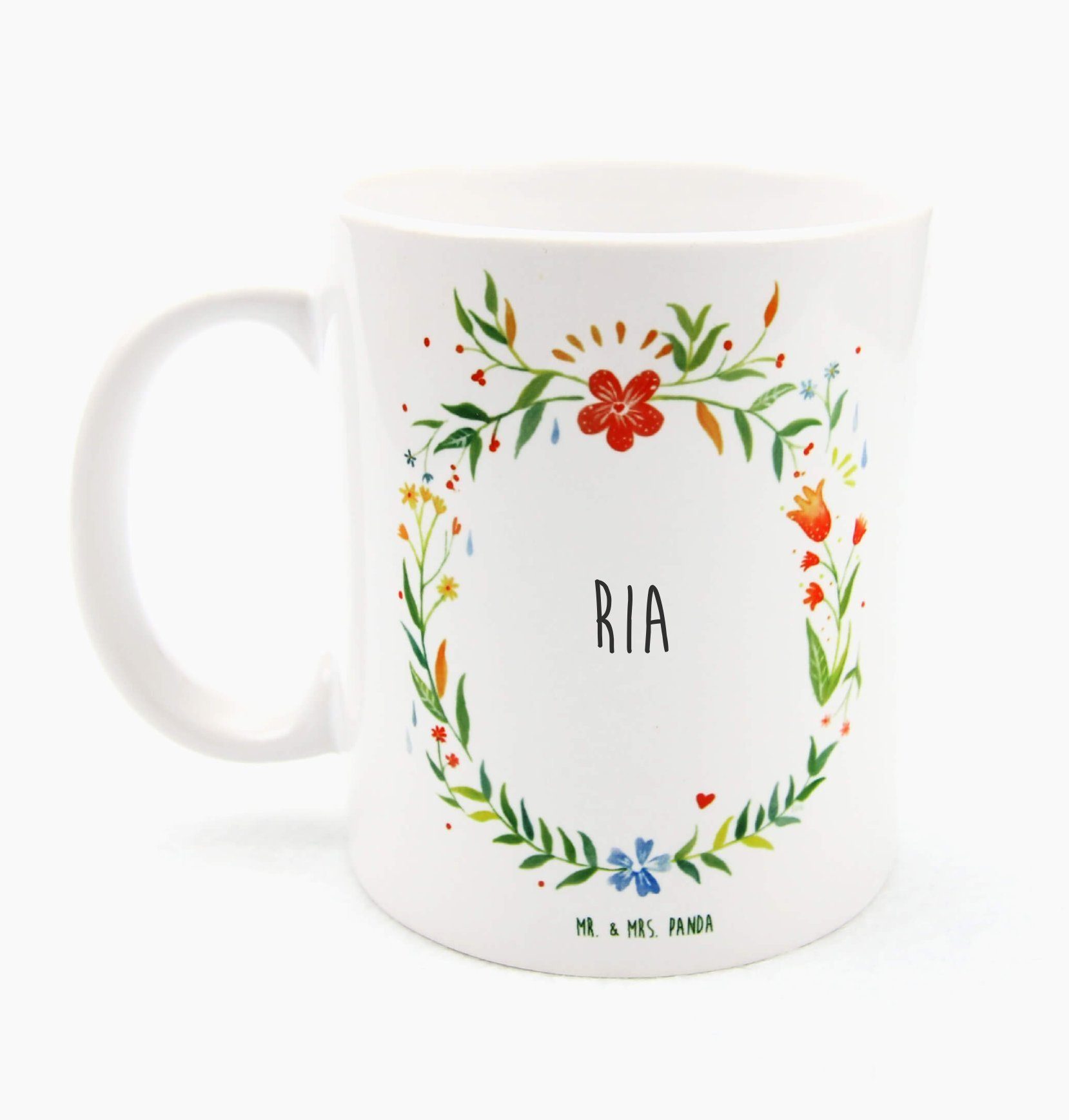 Mr. & Mrs. Panda Tasse Ria - Geschenk, Tasse, Becher, Teebecher, Teetasse, Keramiktasse, Tas, Keramik