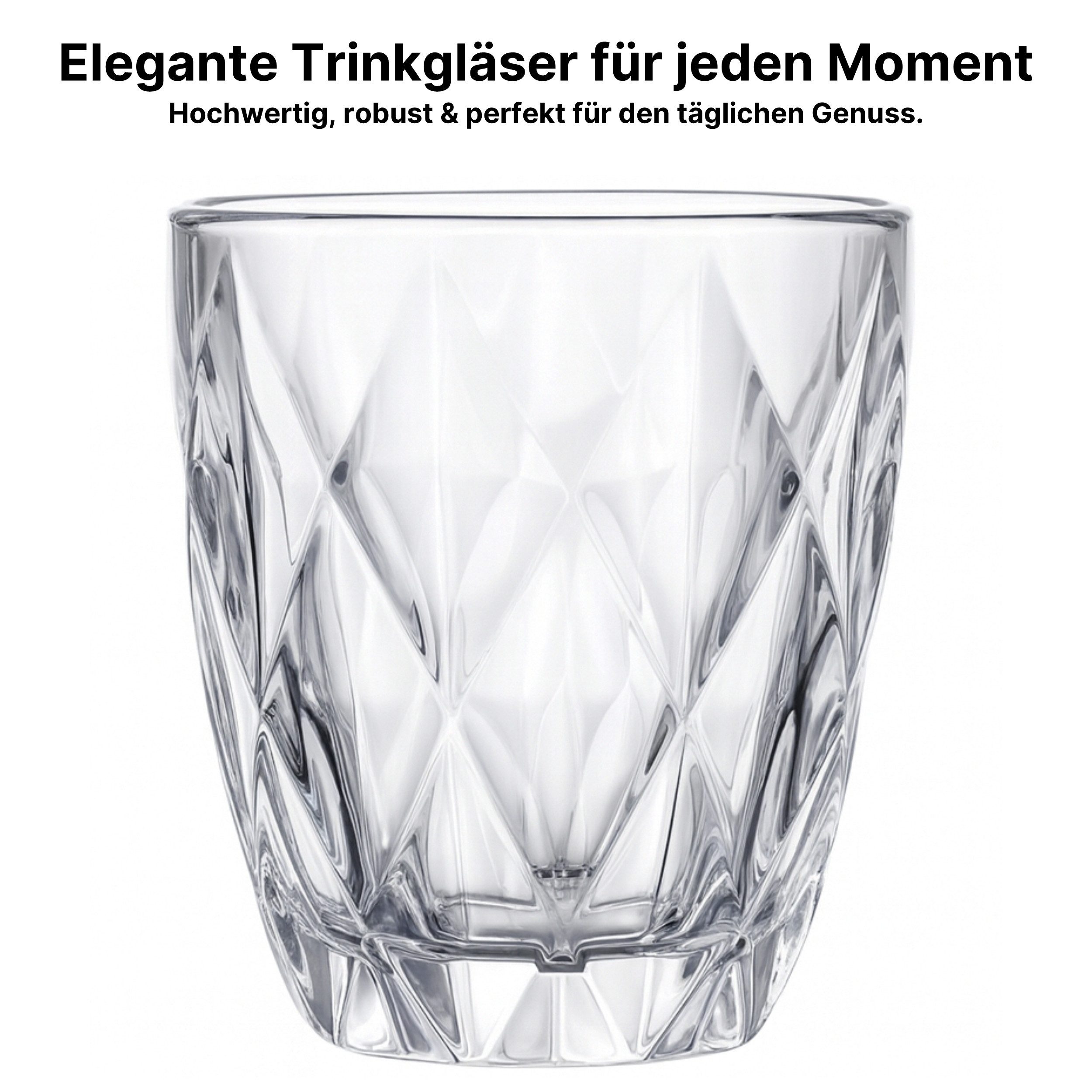 Brahmstein Gläser-Set Trinkgläser Set Wassergläser 6er Set für Cocktails Wasser, Softdrinks, 6-tlg., 6-teilig, Wassergläser-Set, 270ml