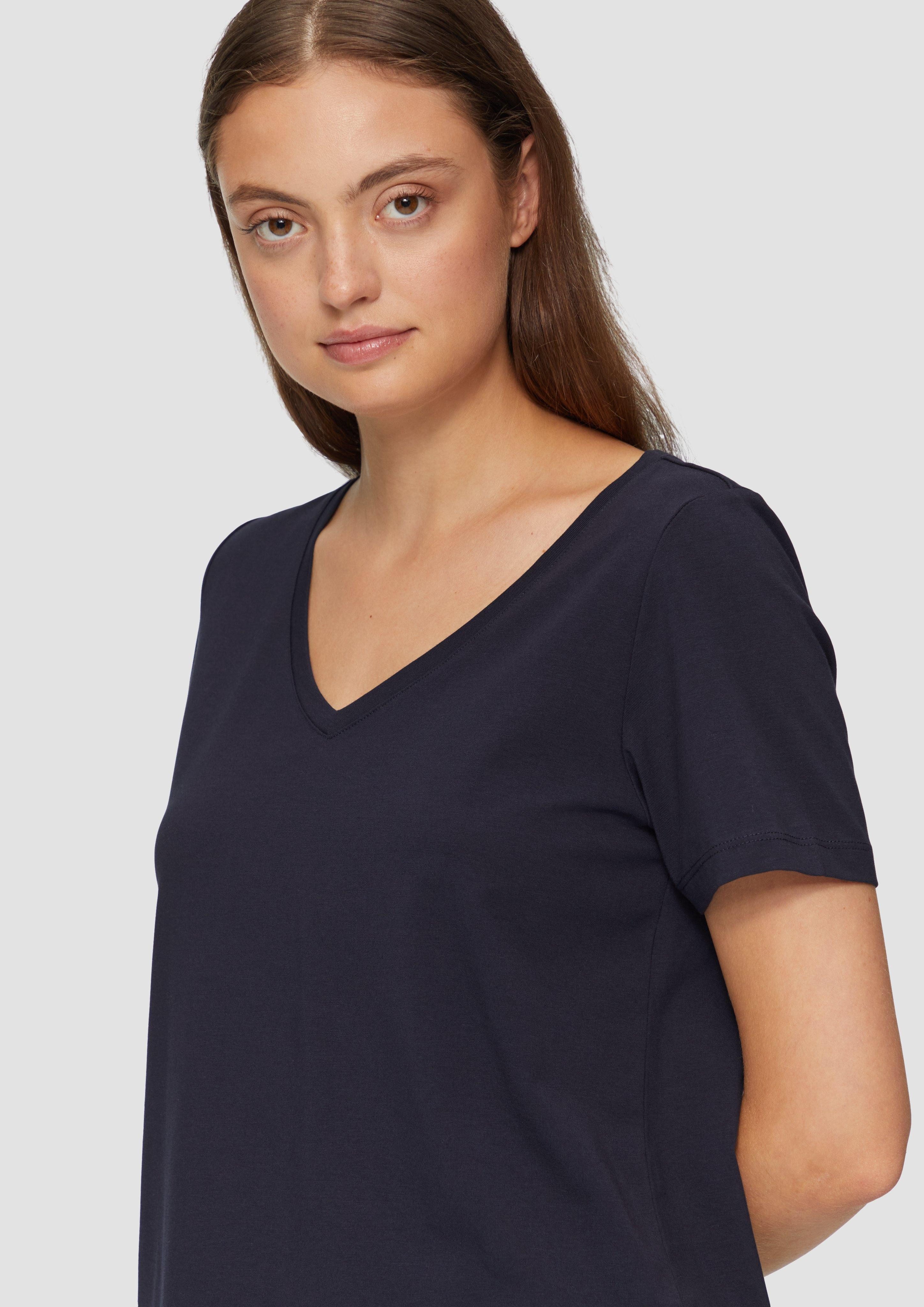 s.Oliver Kurzarmshirt T-Shirt mit V-Ausschnitt günstig online kaufen