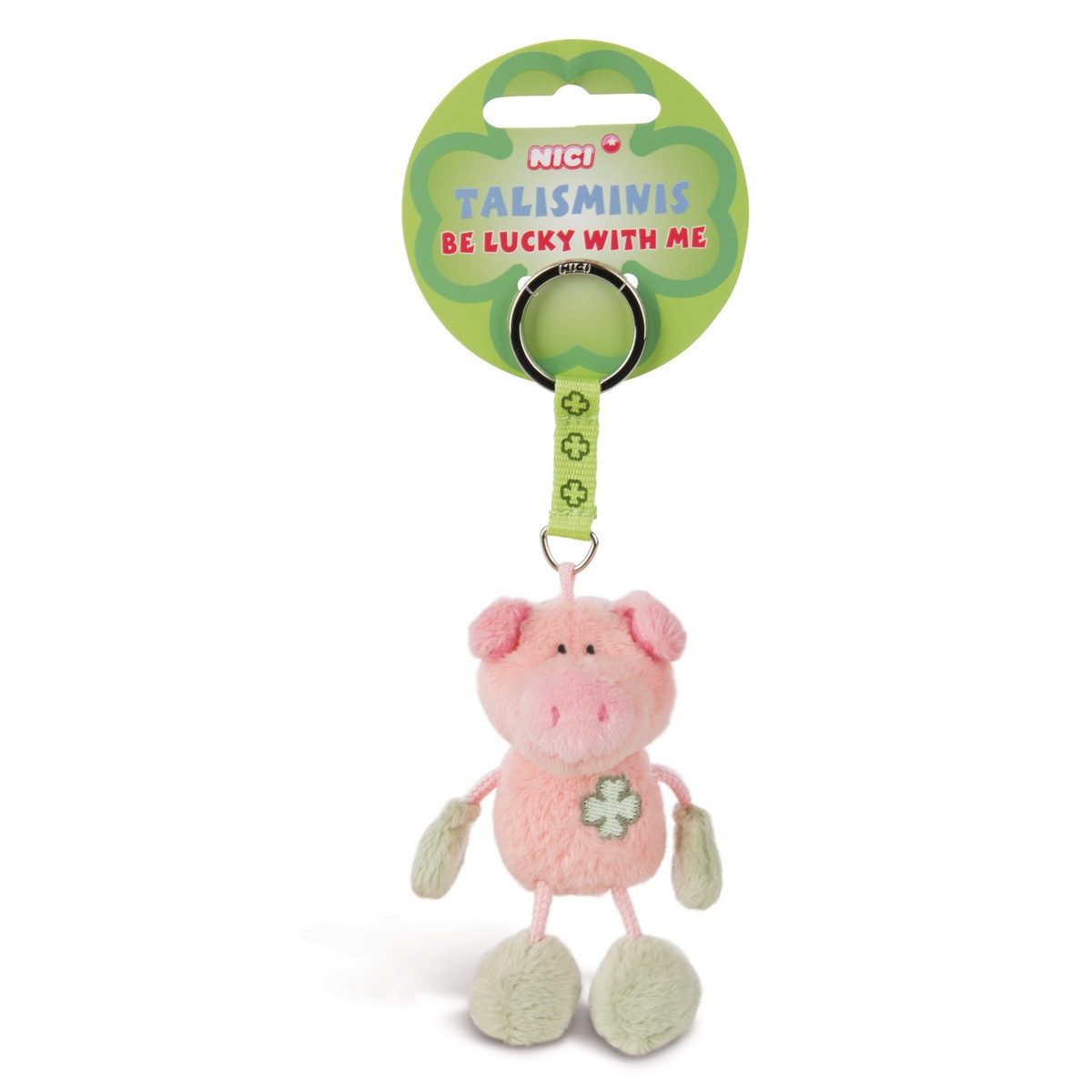 Plüschanhänger NICI Schlüsselanhänger Talisminis Schwein rosa grün 7cm