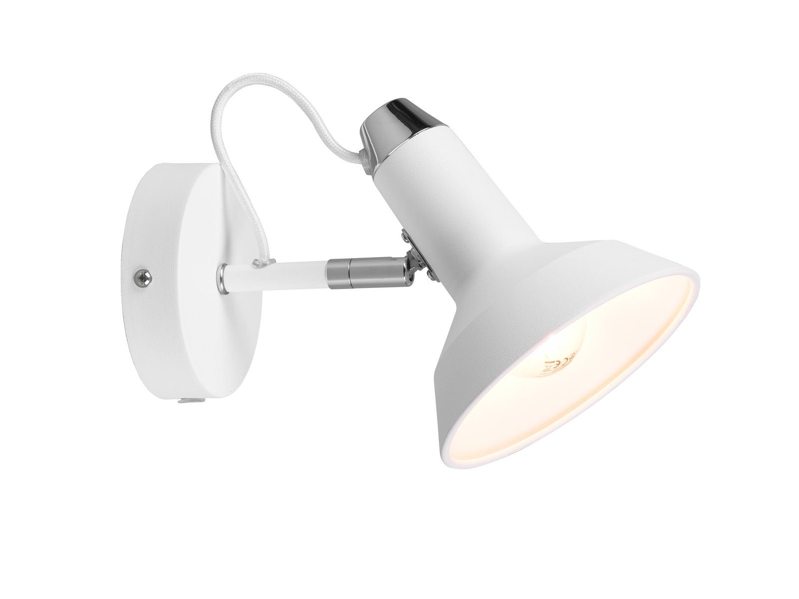 dimmbar Weiß LED LED Lese-Lampe Industrial wechselbar, innen, Wandstrahler, Dimmfunktion, Weiß meineWunschleuchte Wandleuchte matt Treppenhaus Bett