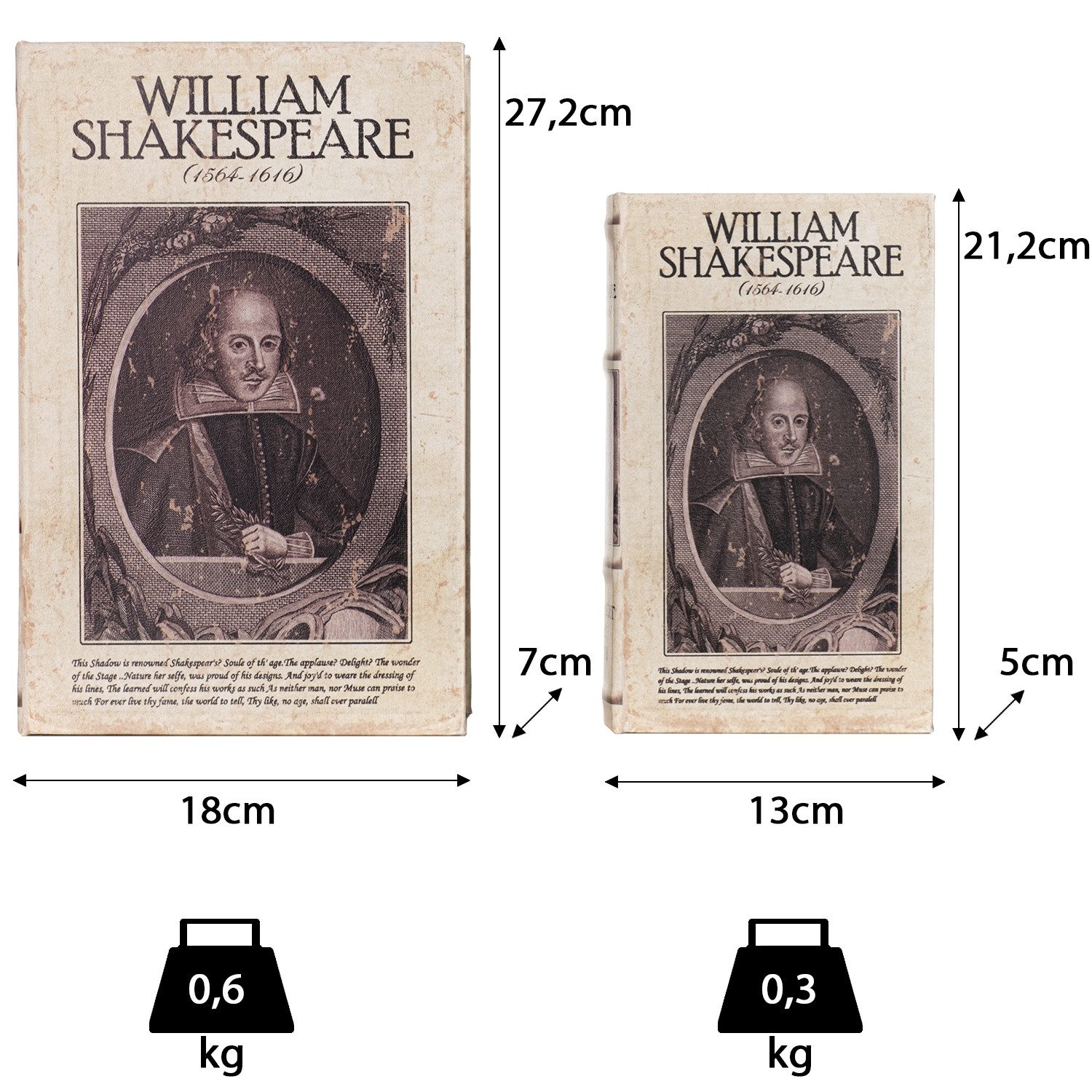 Moritz Etui Buchhüllen Set Shakespeare 2-teilig mit Geheimfach