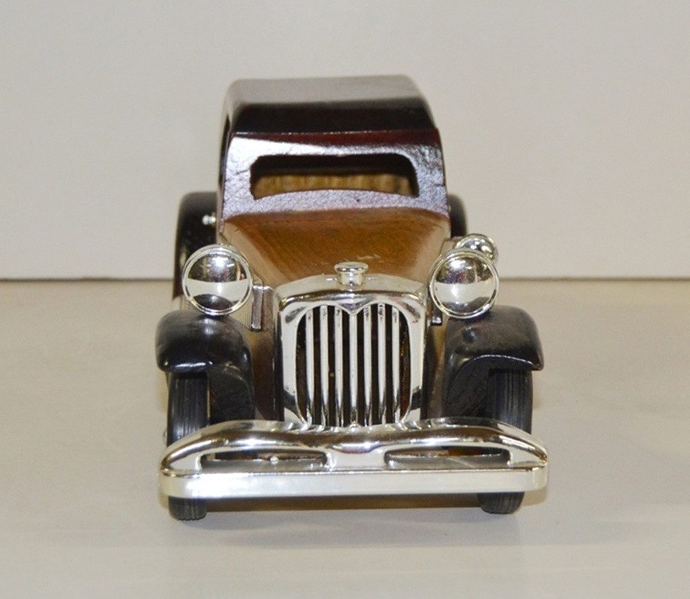 JS GartenDeko Modellauto Holzauto Modellauto Oldtimer L 37 cm Nostalgisches Modellwagen