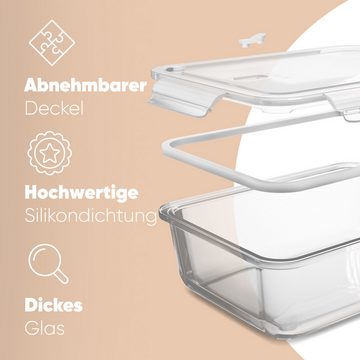 classbach Frischhaltedose C-FHD 4020 G, Frischhaltedosen Glas mit Deckel, 3er Set