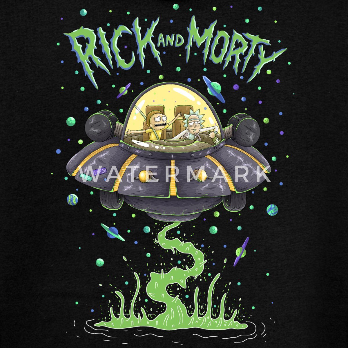 Spreadshirt Sweatjacke Rick and Morty Fliegen Im Raumschiff Kapuzenjacke He günstig online kaufen
