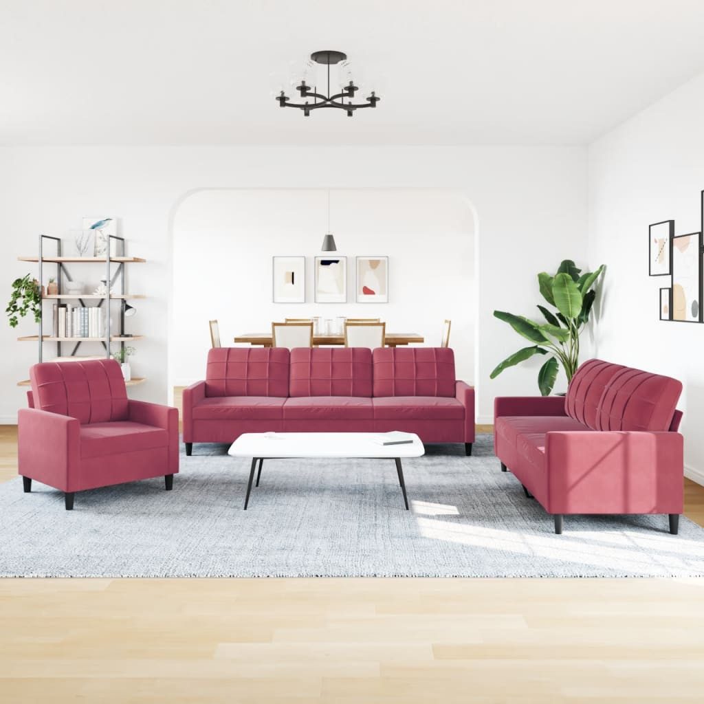 vidaXL Sofa 3-tlg. Sofagarnitur mit Kissen günstig online kaufen