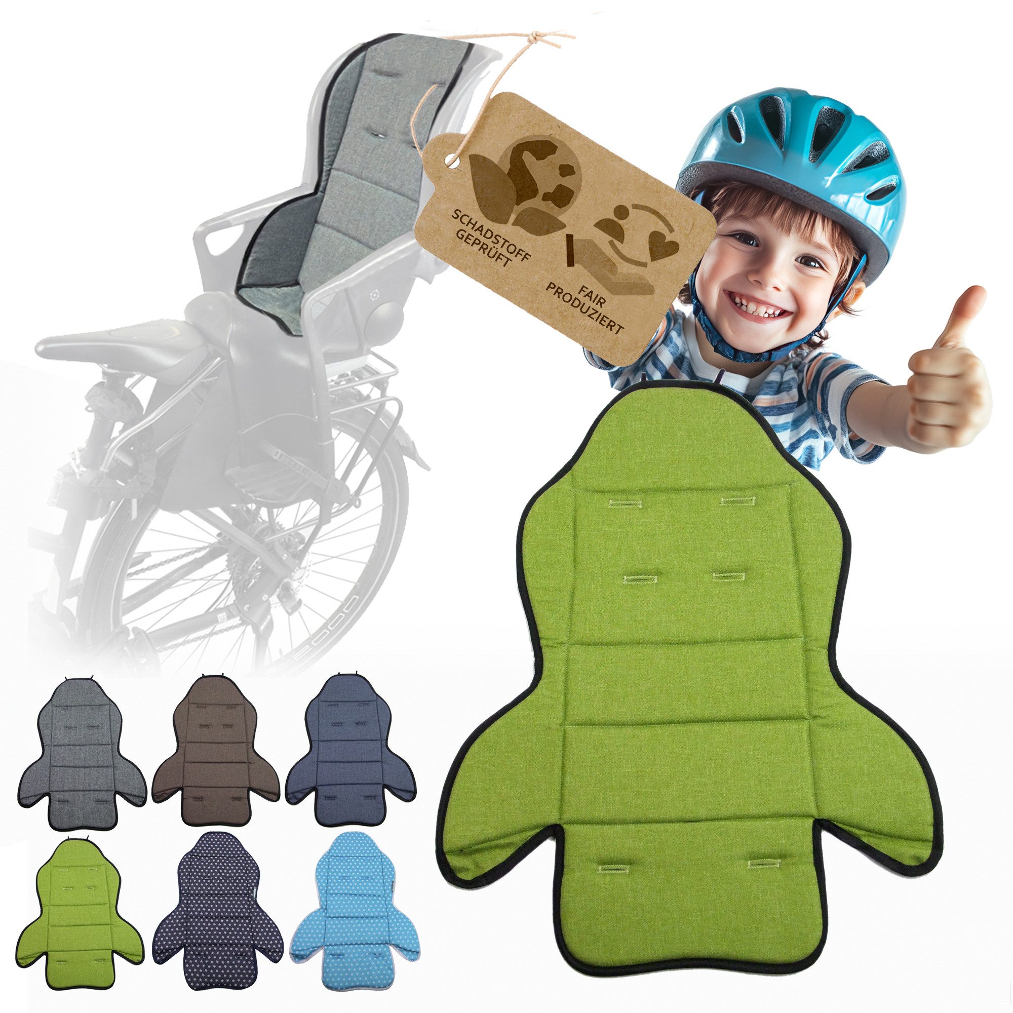 BambiniWelt by Rafael K. Fahrradkindersitz Ersatzbezug Sitzkissen für Fahrradsitz kompatibel mit Römer Jockey M3, ab: 9 Monate, bis: 5 Jahre