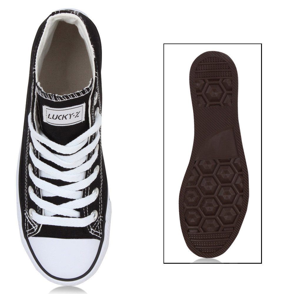 VAN HILL 94589 Sneaker Damen High Top Sneaker Sportschuhe Kult Schnürer Turnschuhe