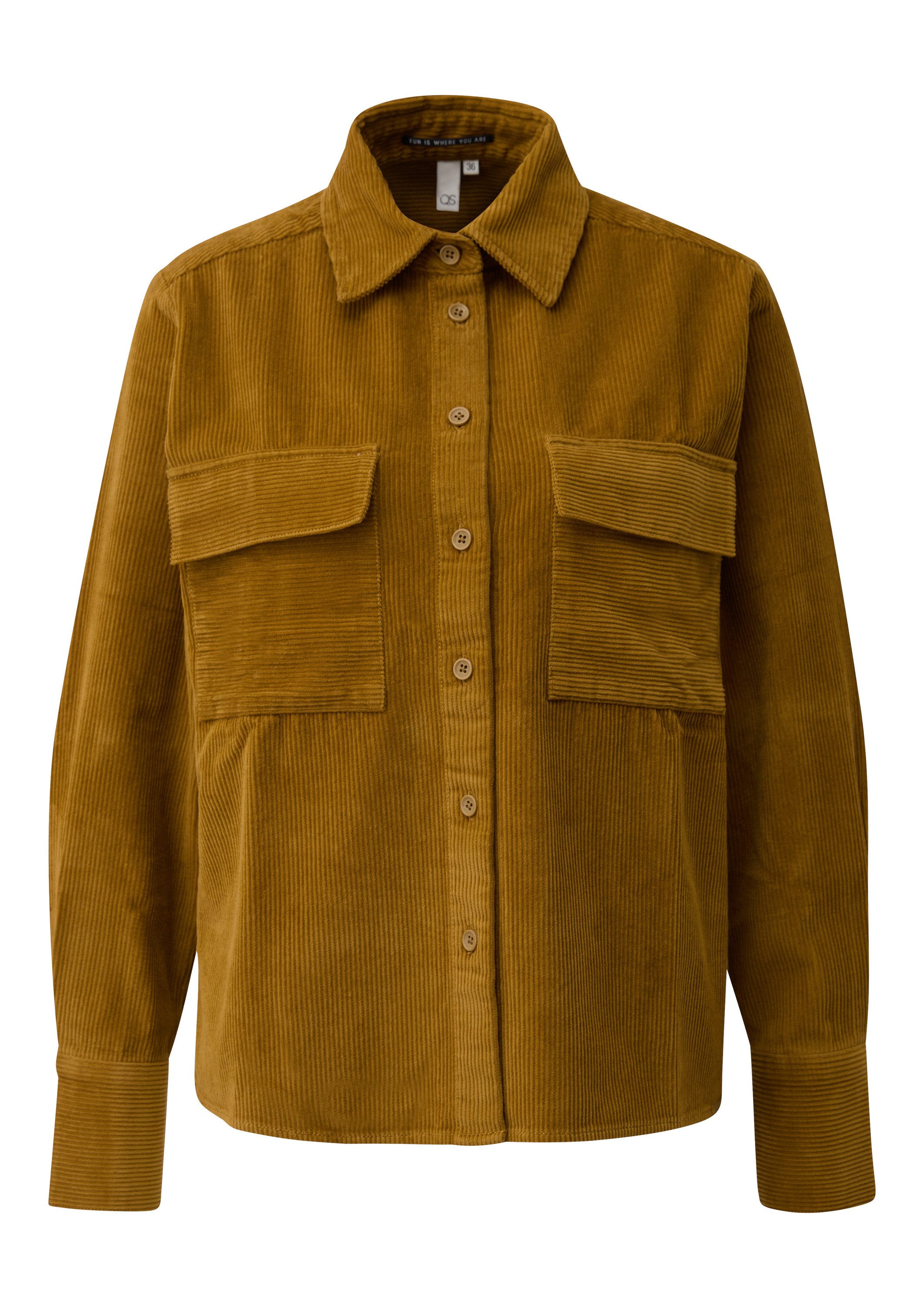 QS Hemdjacke Bluse Cord-Overshirt mit Brusttaschen günstig online kaufen