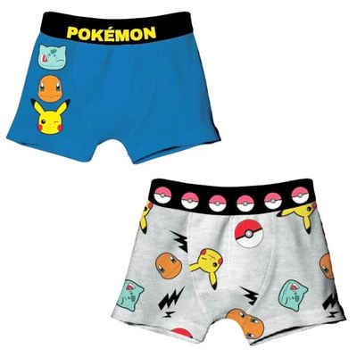POKÉMON Boxershorts Pokemon Pikachu Friends Kinder Jungen Unterhose 2er Pack Gr. 110 bis 152