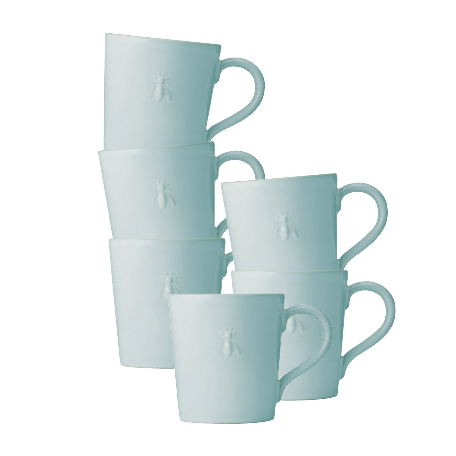 La Rochere Becher Biene Henkelbecher 520 ml 6er Set, 6-tlg., Keramik