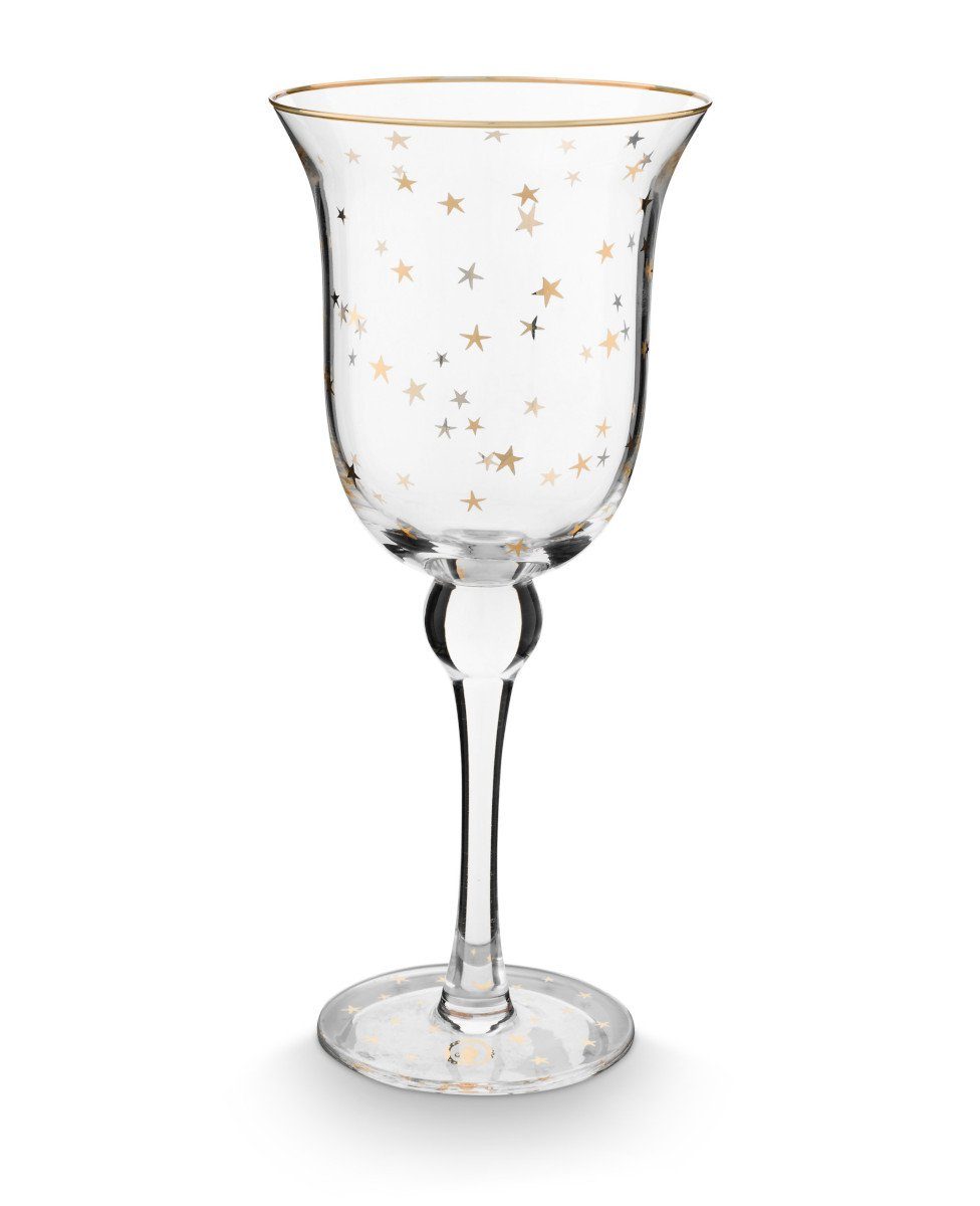 PiP Studio Weinglas Stars Weinglas gold 0,36l, Glas, Wine Glass Stars Gold 360ml