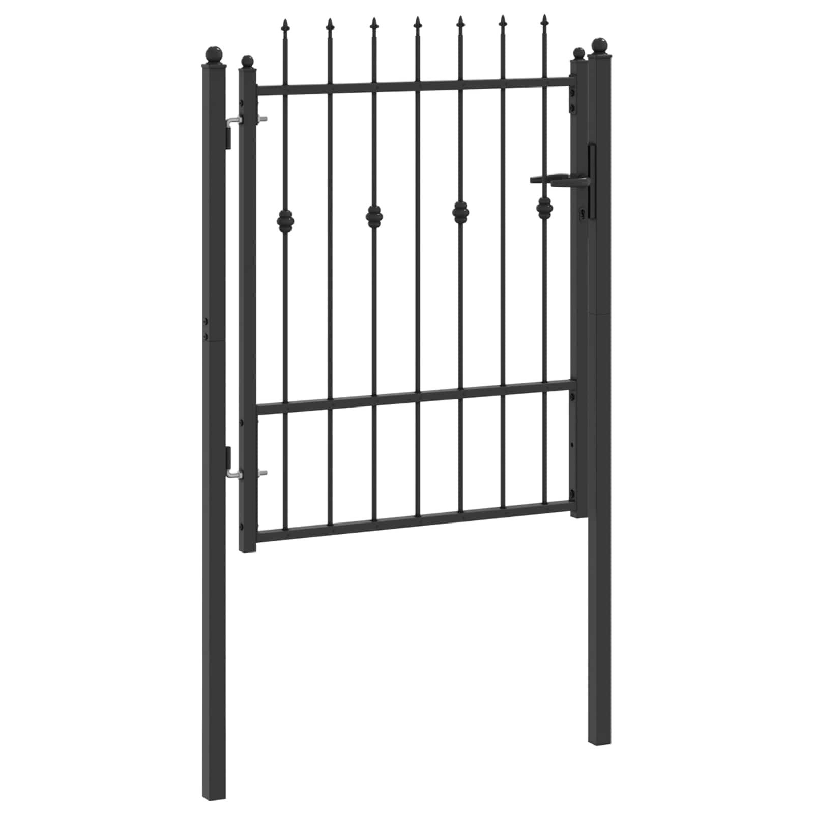 vidaXL Gartentor Zauntor ASTEN 100 x 125 cm Metall Schwarz Abschließbar