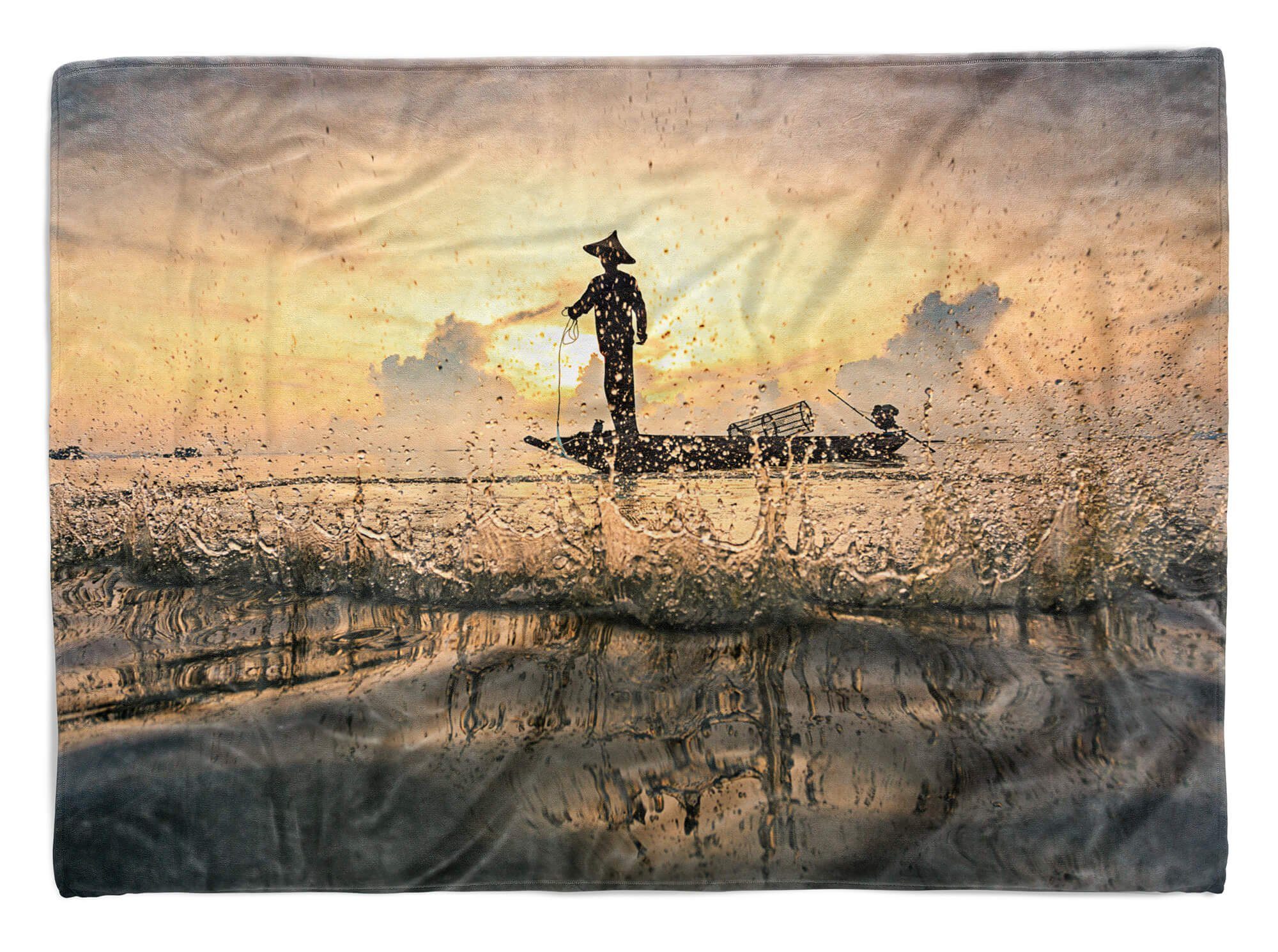 Sinus Art Handtücher Handtuch Strandhandtuch Saunatuch Kuscheldecke mit Fotomotiv Thailand Meer Fisc, Baumwolle-Polyester-Mix (1-St), Handtuch