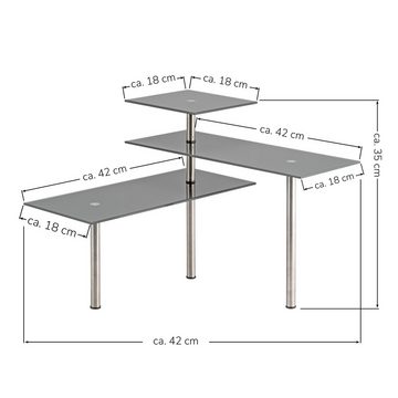 bremermann Küchenregal Glas-Eckregal, Küchenregal, aus Glas und rostfreiem Edelstahl