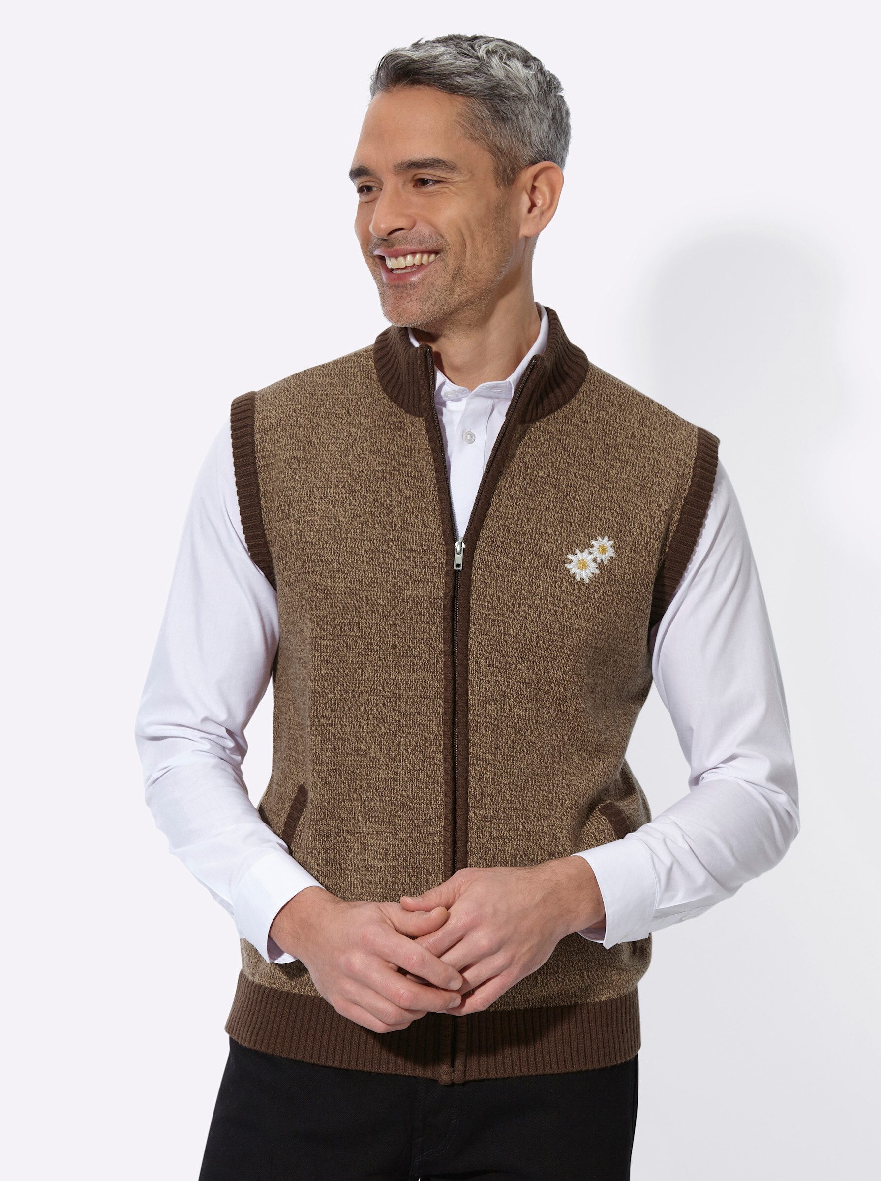 Sieh an! Strickweste Strickweste Ärmellos