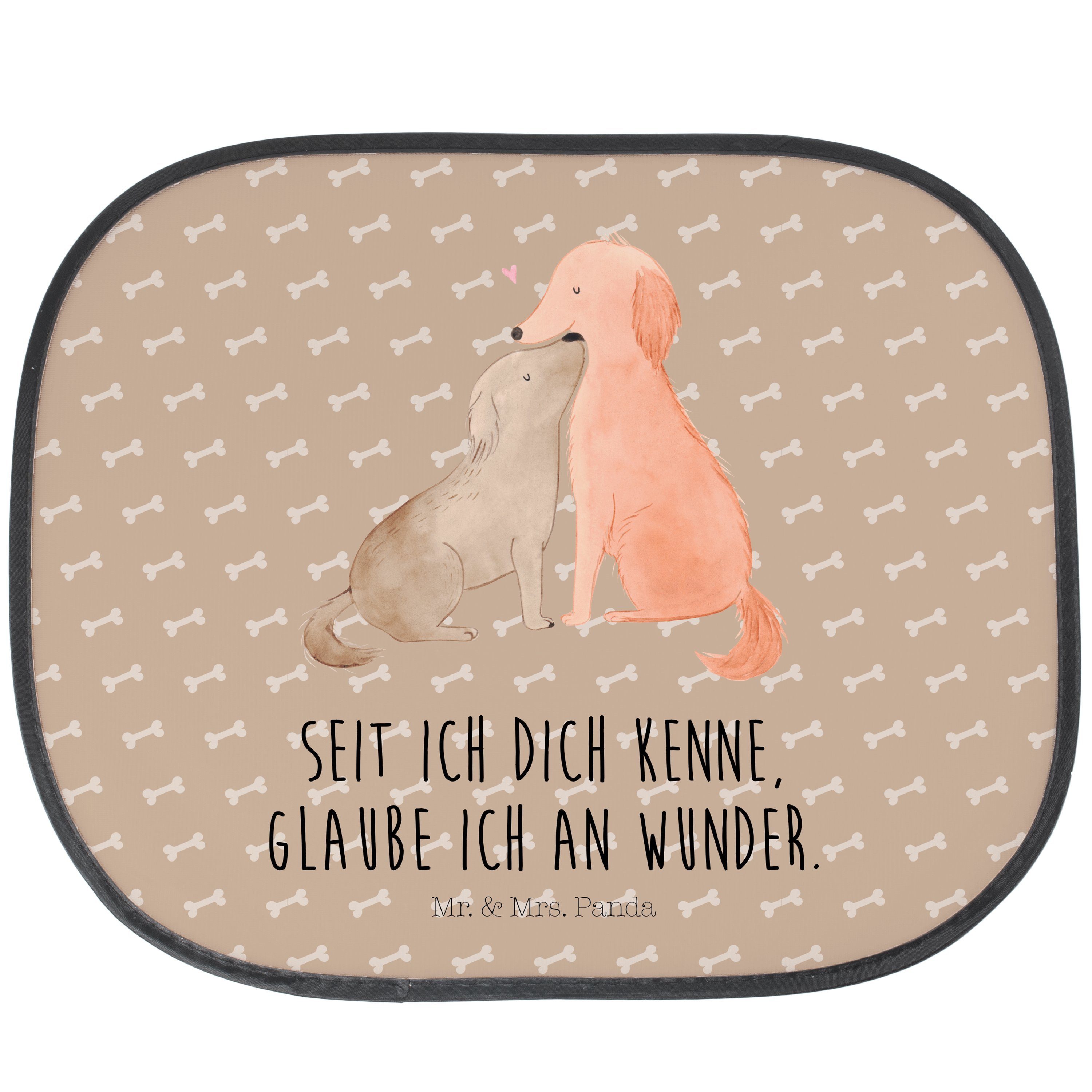 Sonnenschutz Hunde Liebe - Hundeglück - Geschenk, verliebt, Kuscheln, Herz, Sonne, Mr. & Mrs. Panda, Seidenmatt