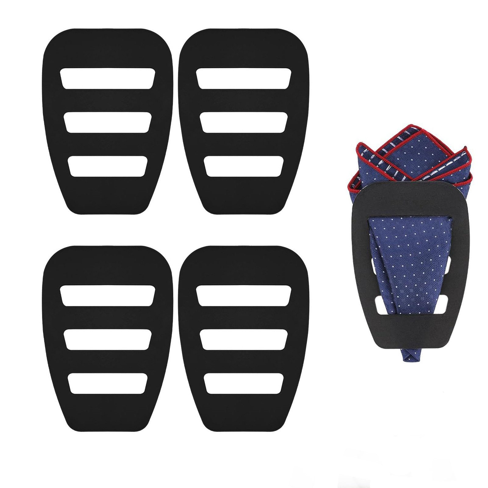Coonoor Krawattennadel 4-teiliges Einstecktuch-Halter-Set – Zubehör für Hochzeiten, Anzüge (4-tlg), Aufbewahrung für Einstecktücher & Herren-Handkerchiefs