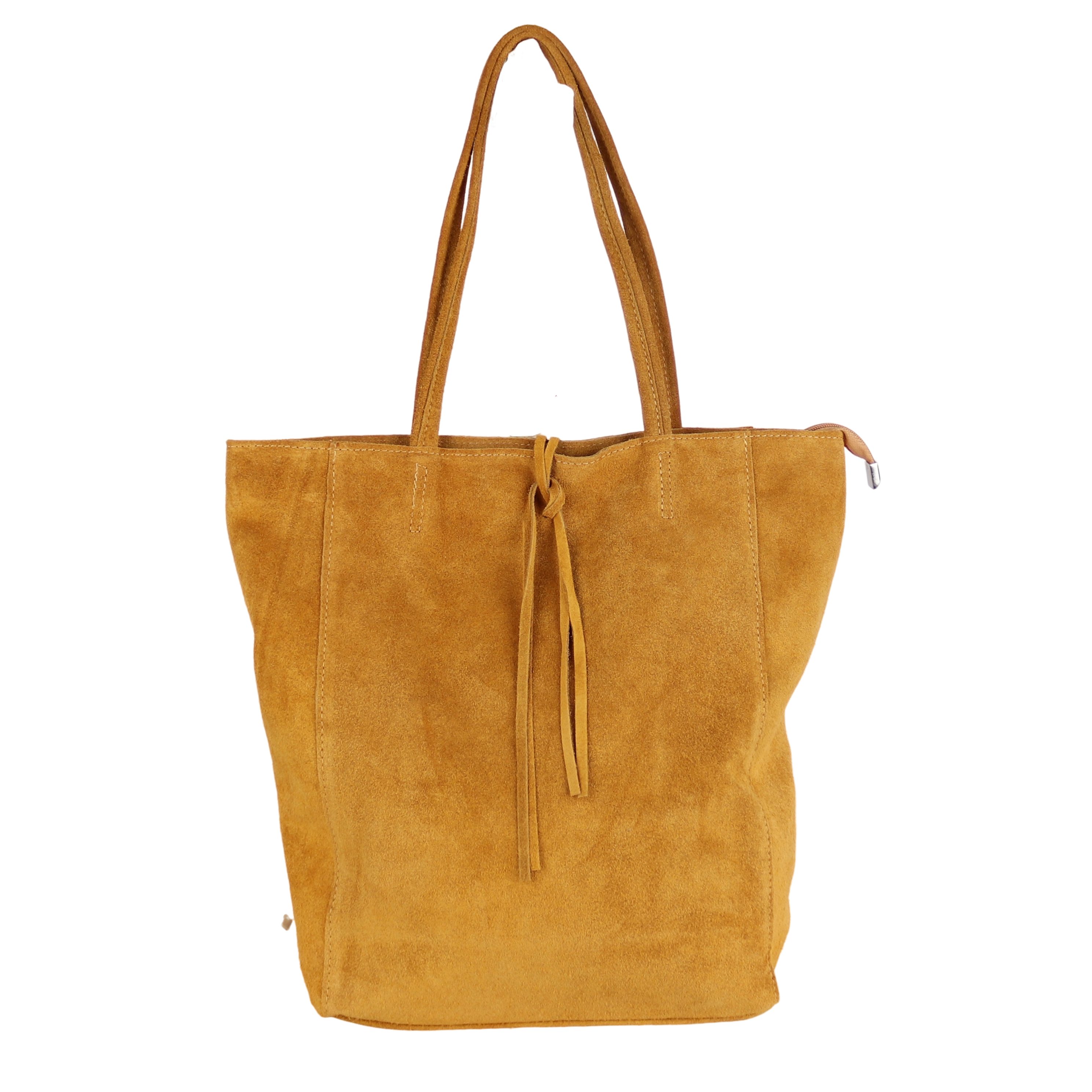 MIRROSI Сумки для покупок aus Echtleder / Wildleder, Made in Italy, Henkeltasche Tasche (Einkaufstasche in vielen trendigen Farben), Tragetasche (38x38x16cm) mit Stauraum A4 Ordner