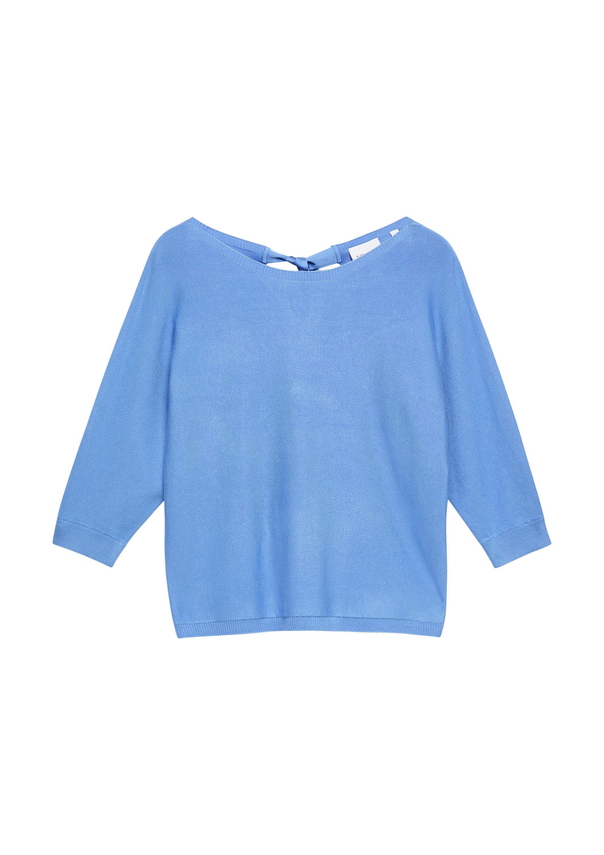 comma 3/4 Arm-Pullover Strickpullover Feinstrickpullover mit Fledermausärmeln und Satinband