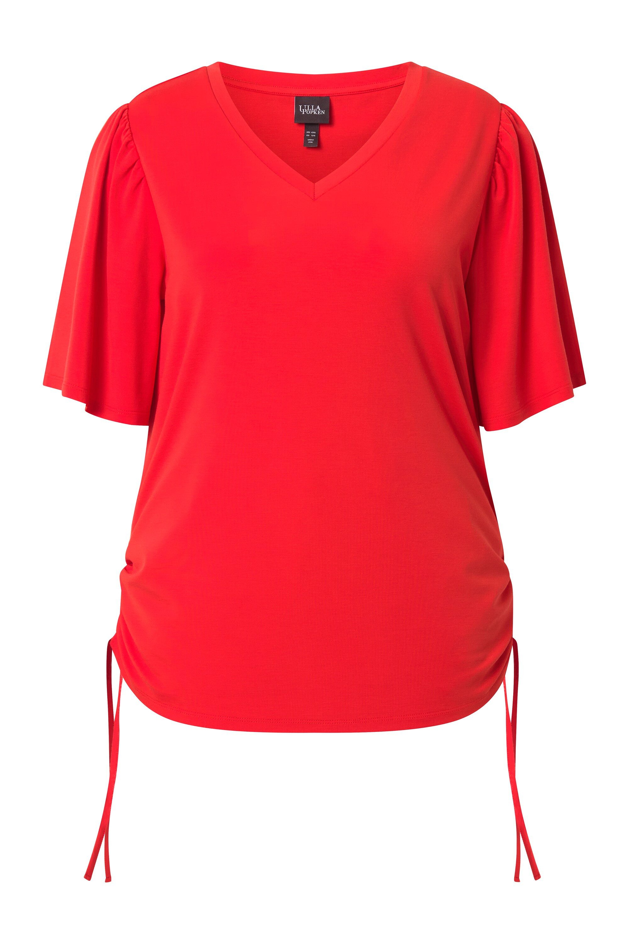 Ulla Popken T-Shirt T-Shirt Raffbänder V-Ausschnitt Flügel-Halbarm – Bild 2 von 4