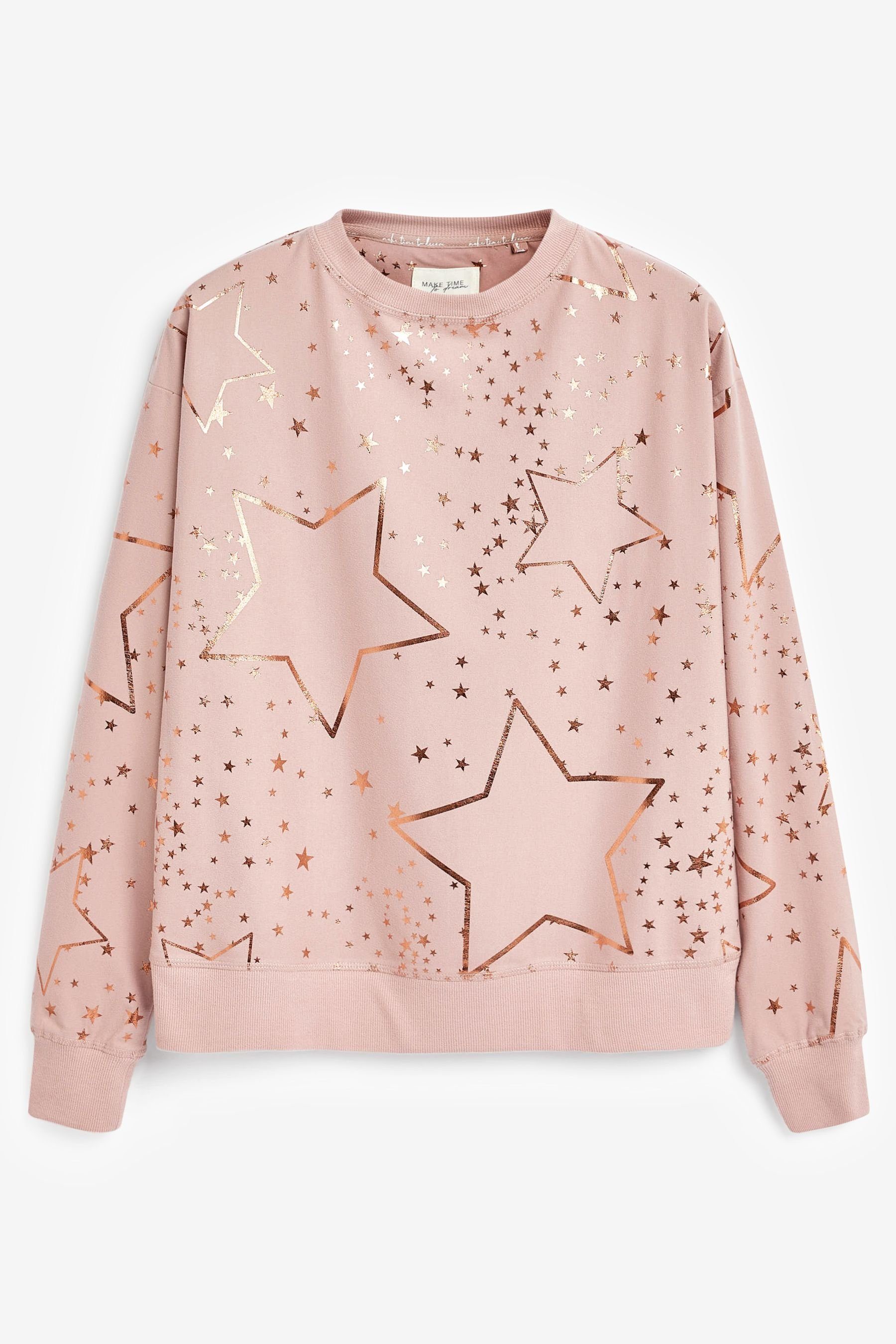 (2 und Pyjama Next Pyjama Pink superweicher Foil Star Bequemer tlg)