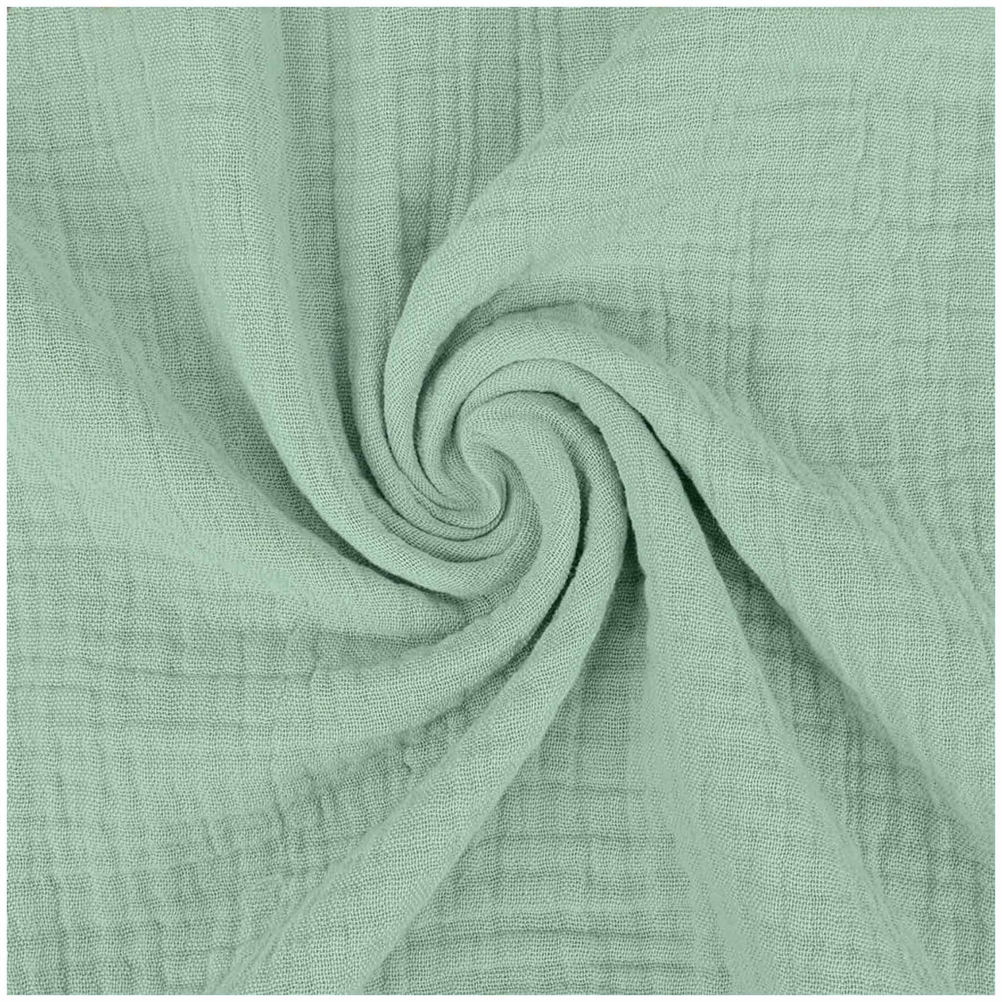 maDDma Stoff Musselin Stoff XXL 1/2 Meterware 280 cm breit Double Gauze Baumwolle, seegrün