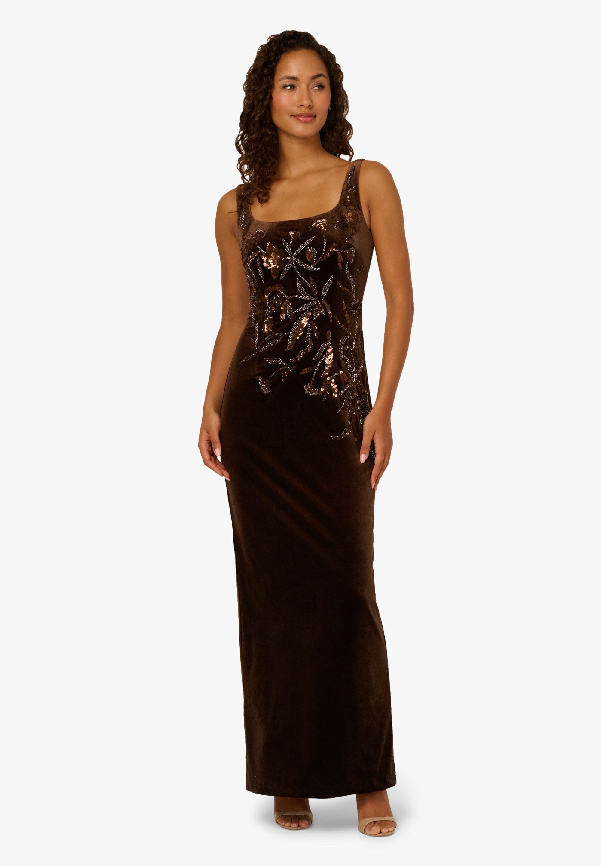 Adrianna Papell Abendkleid Velvet Beaded Long günstig online kaufen